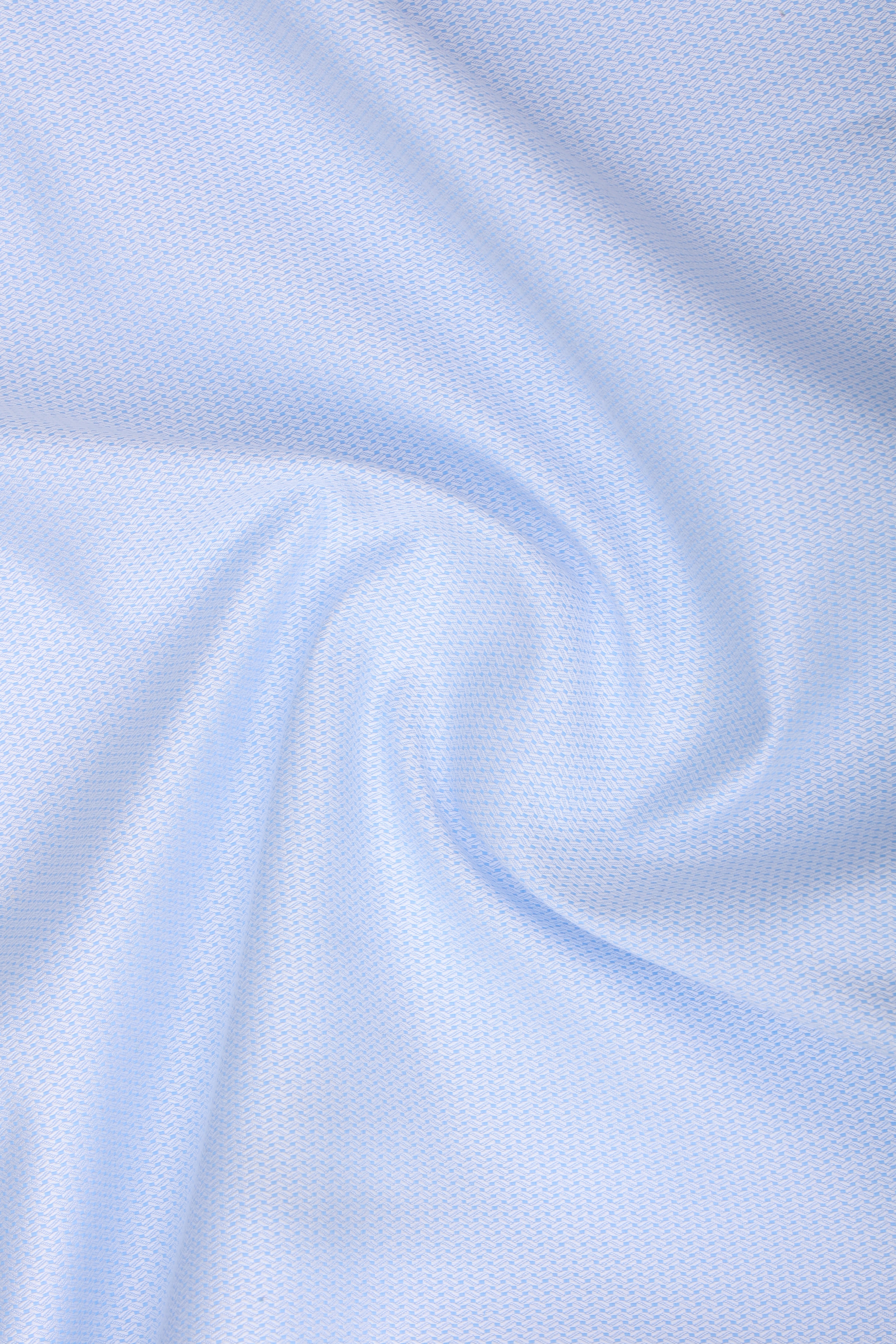 Plain Light Blue Giza Cotton Men's Shirt