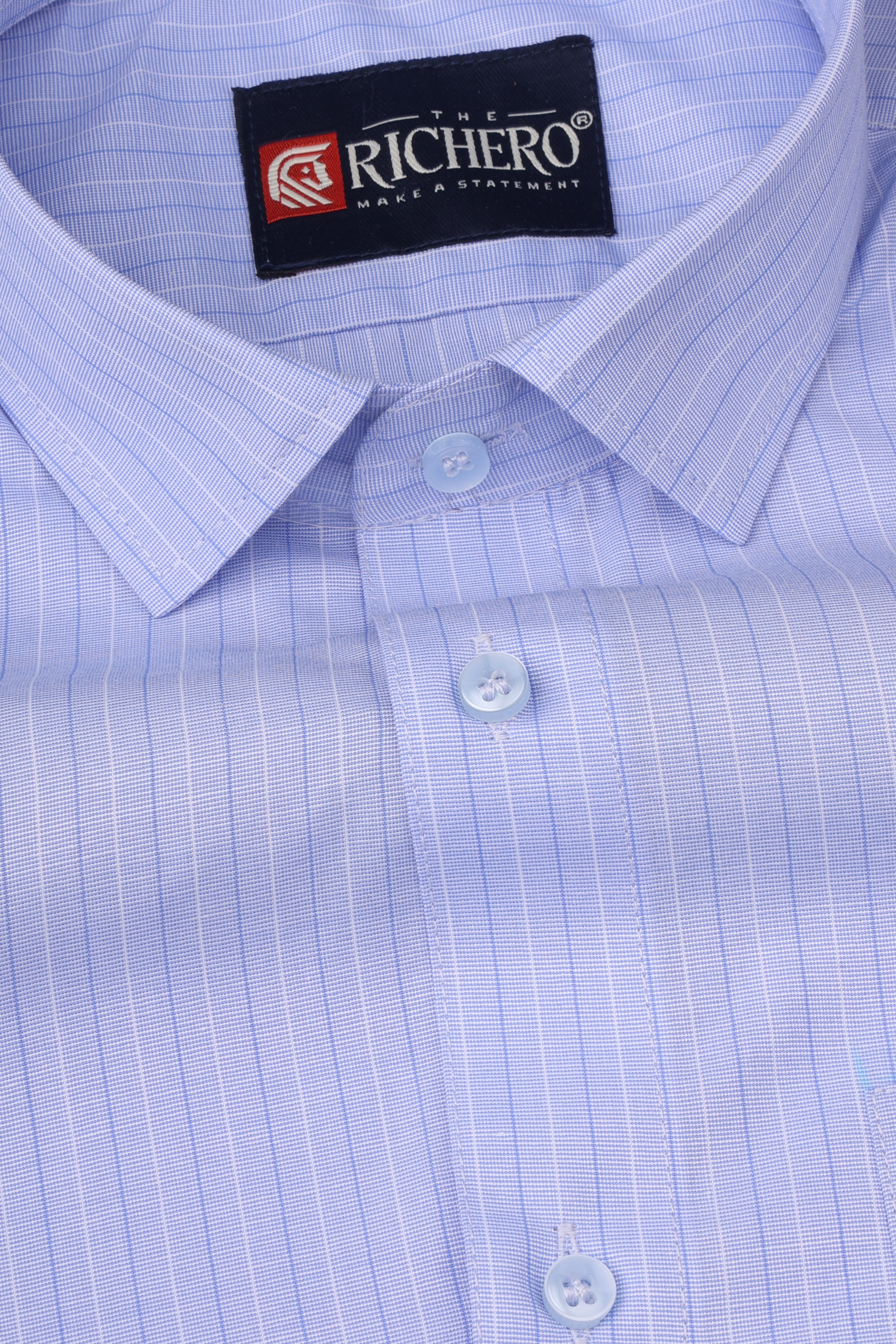 Stripes Light Blue Giza Cotton Men's Shirt