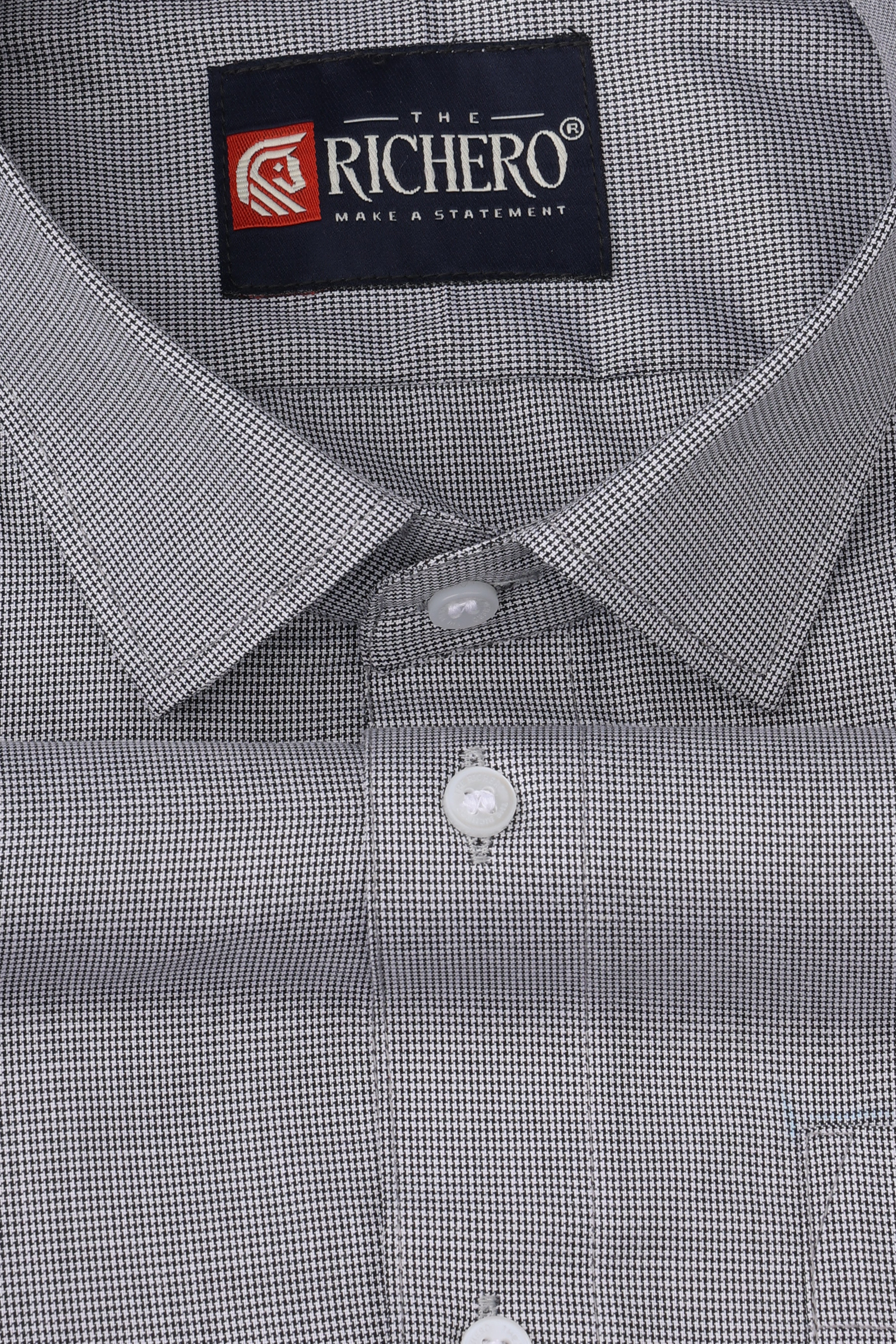 Zigzag Gray Giza Cotton Men's Shirt