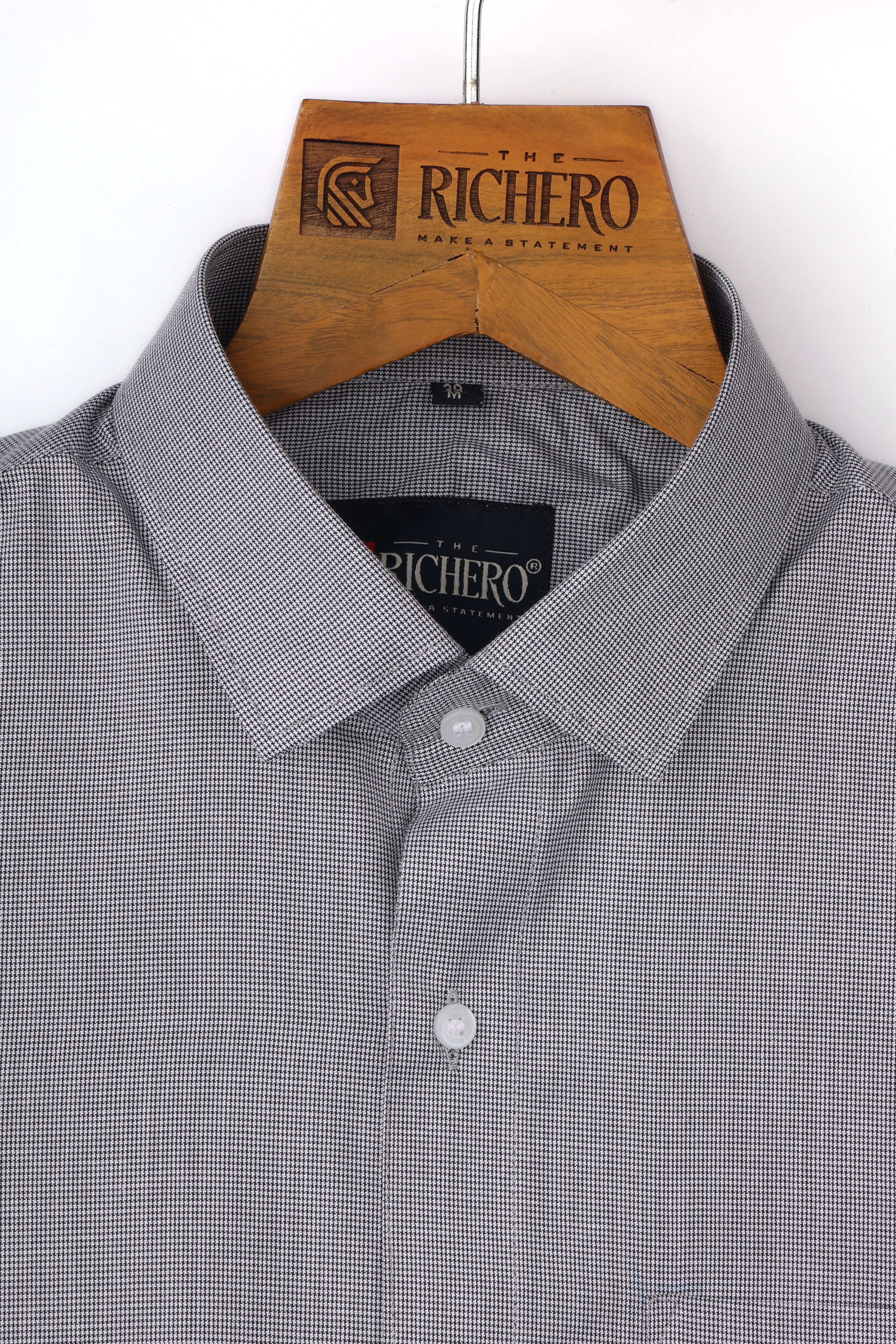 Zigzag Gray Giza Cotton Men's Shirt