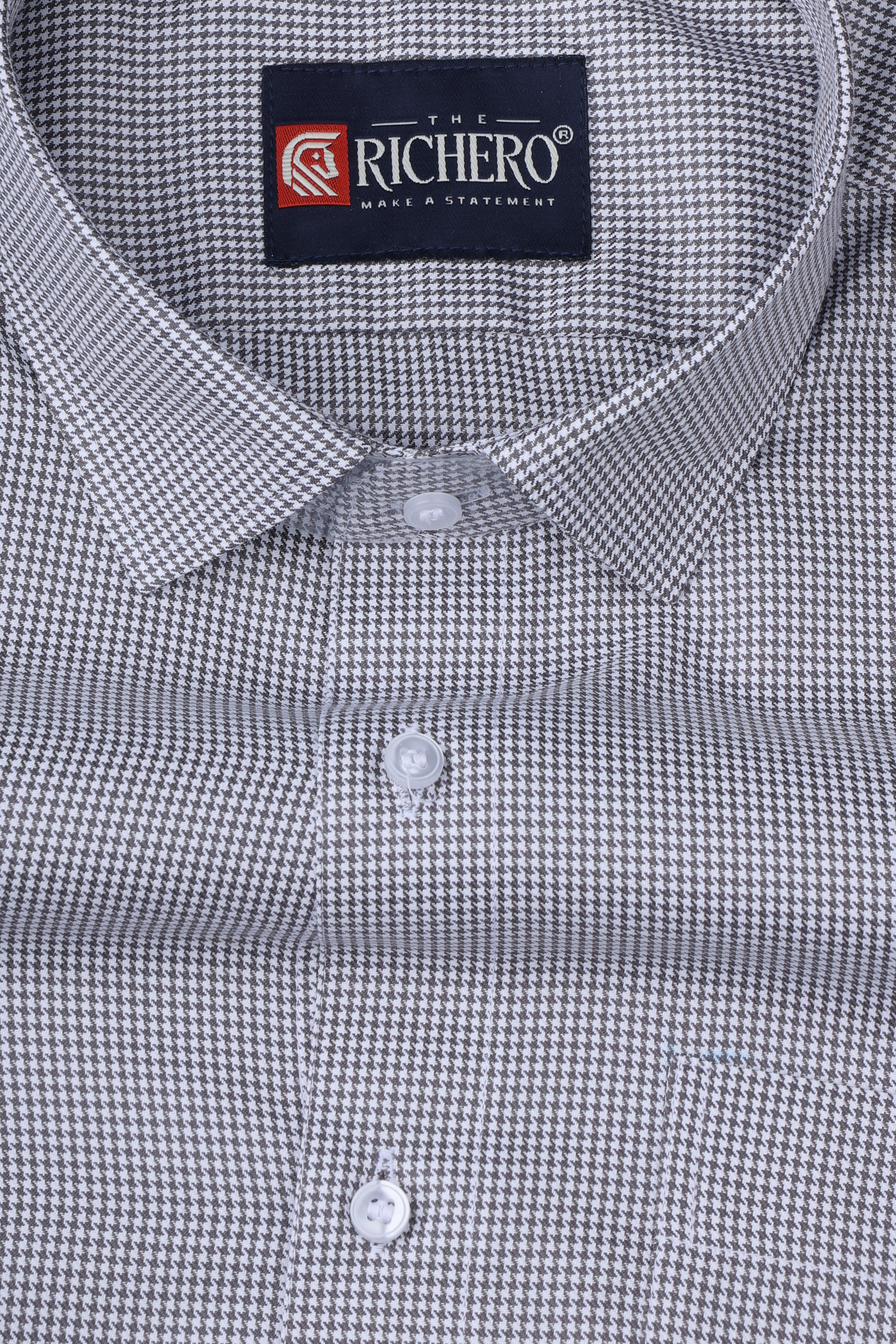 Zigzag Gray Giza Cotton Men's Shirt