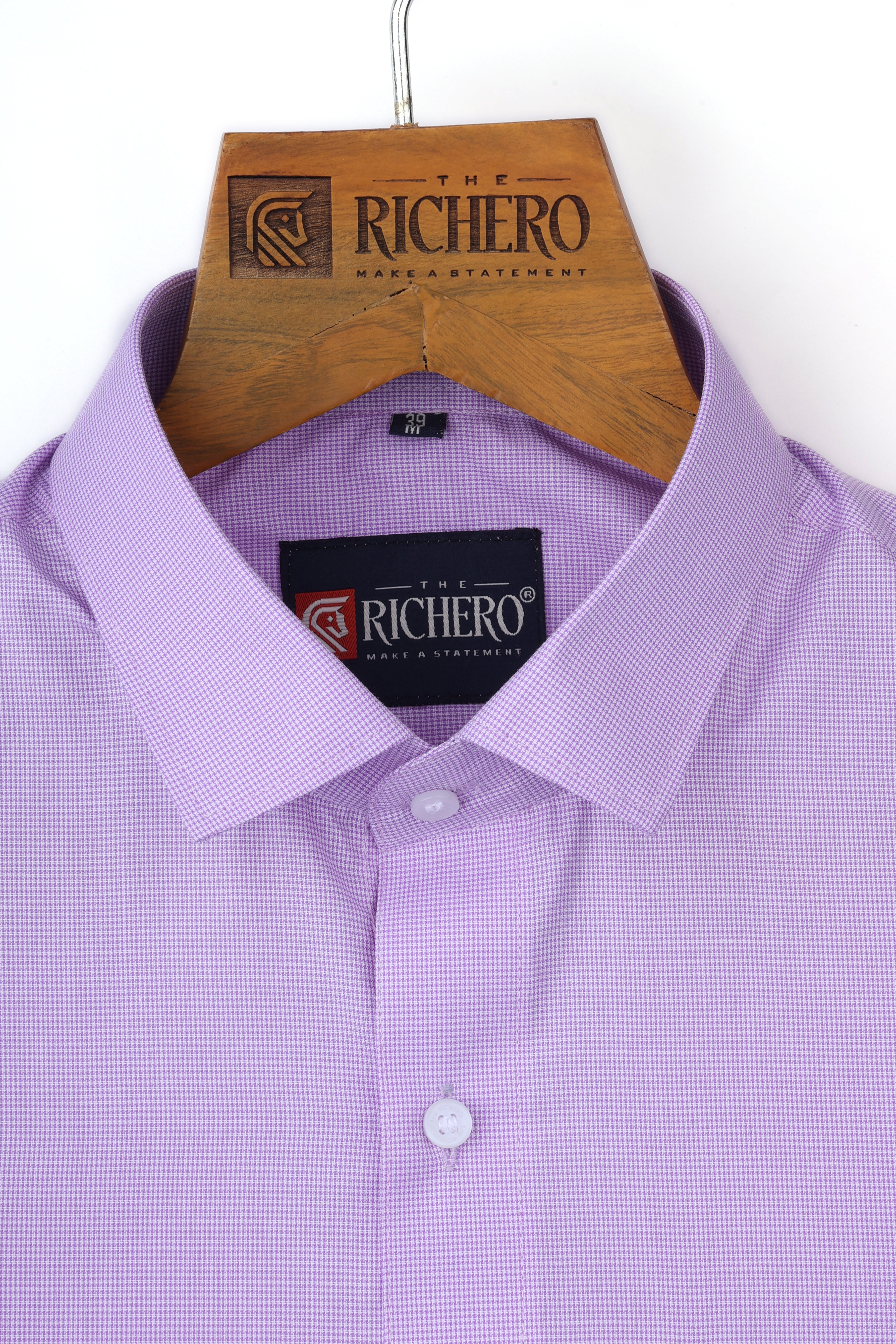 Zigzag purple Giza Cotton Men's Shirt