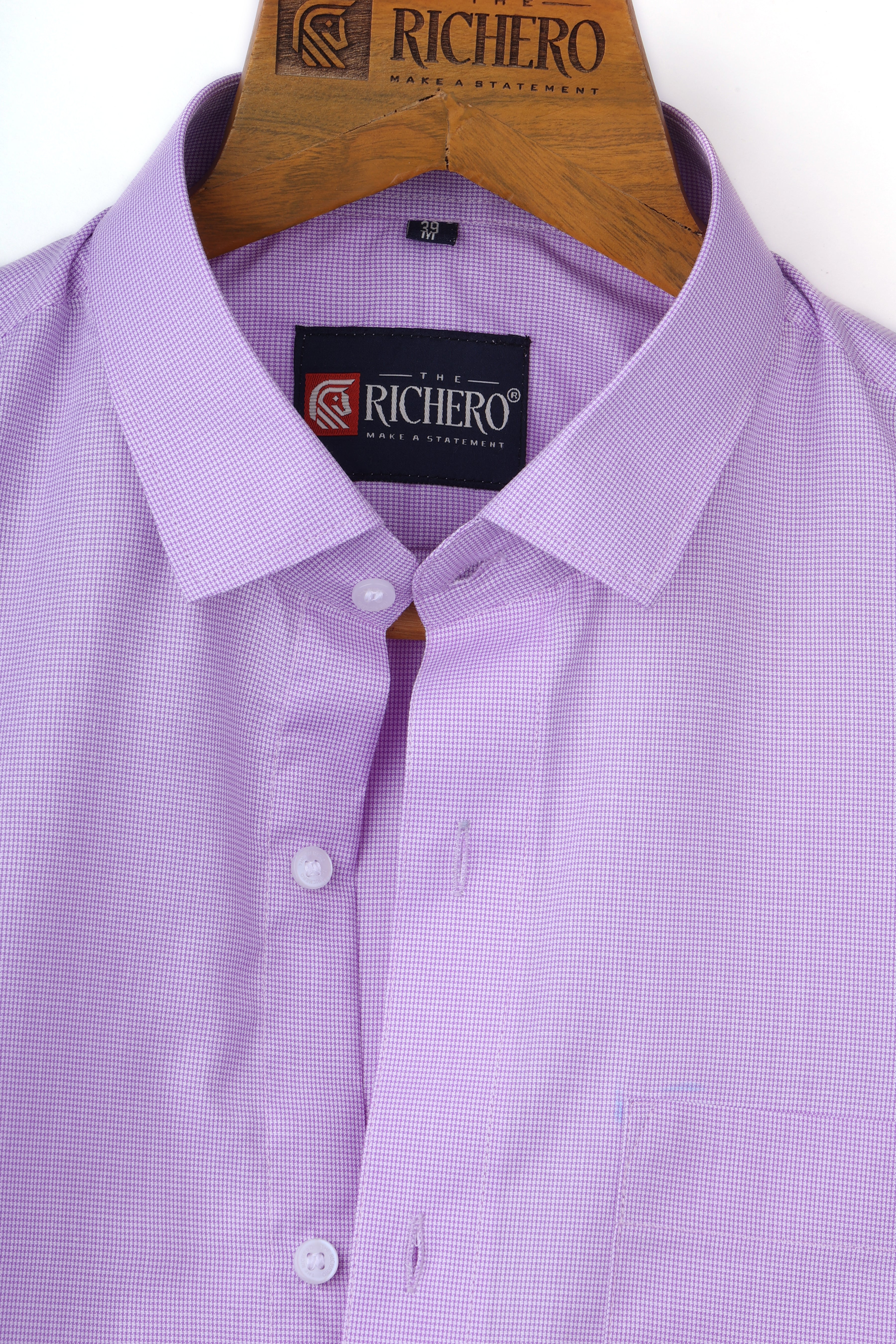 Zigzag purple Giza Cotton Men's Shirt