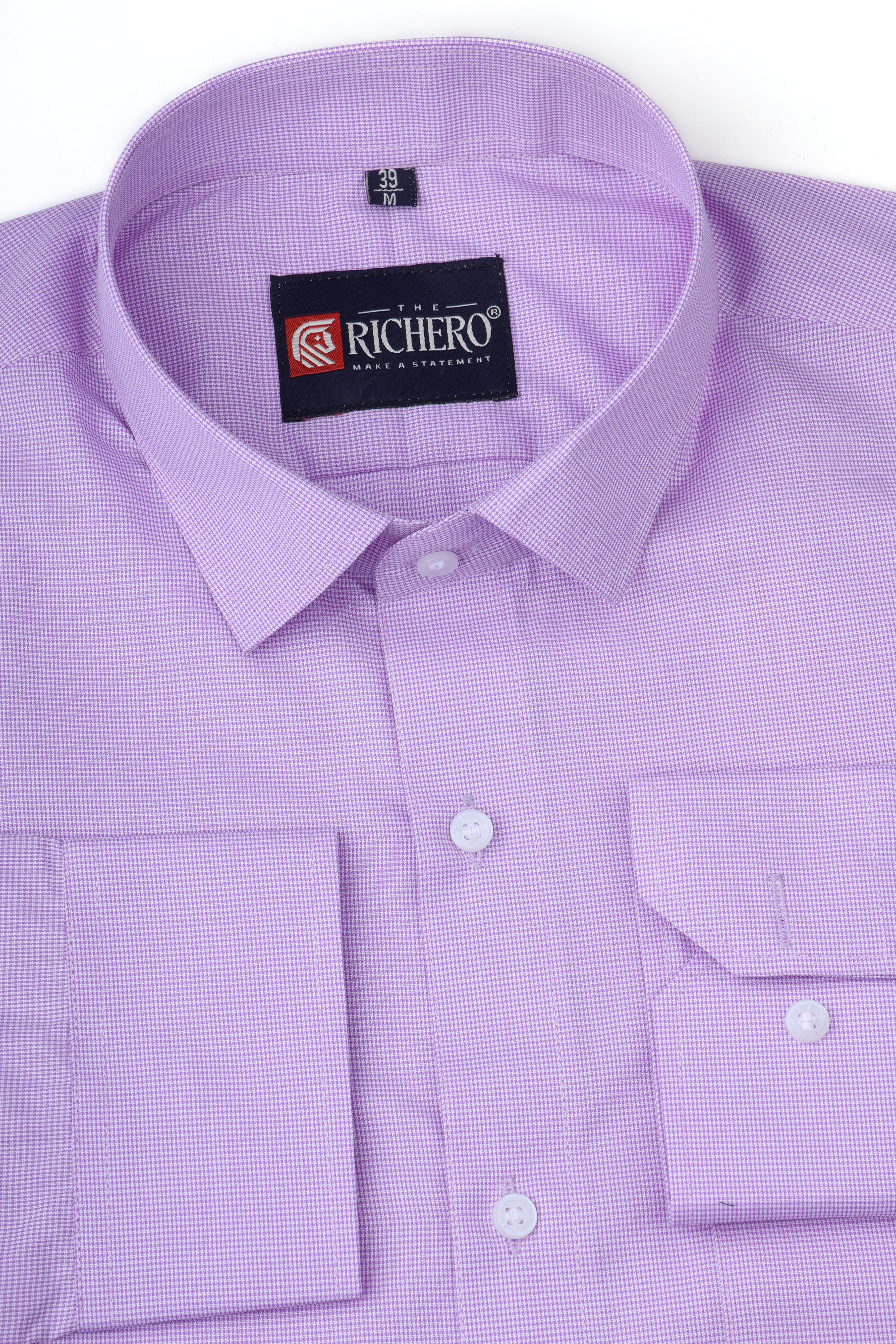 Zigzag purple Giza Cotton Men's Shirt