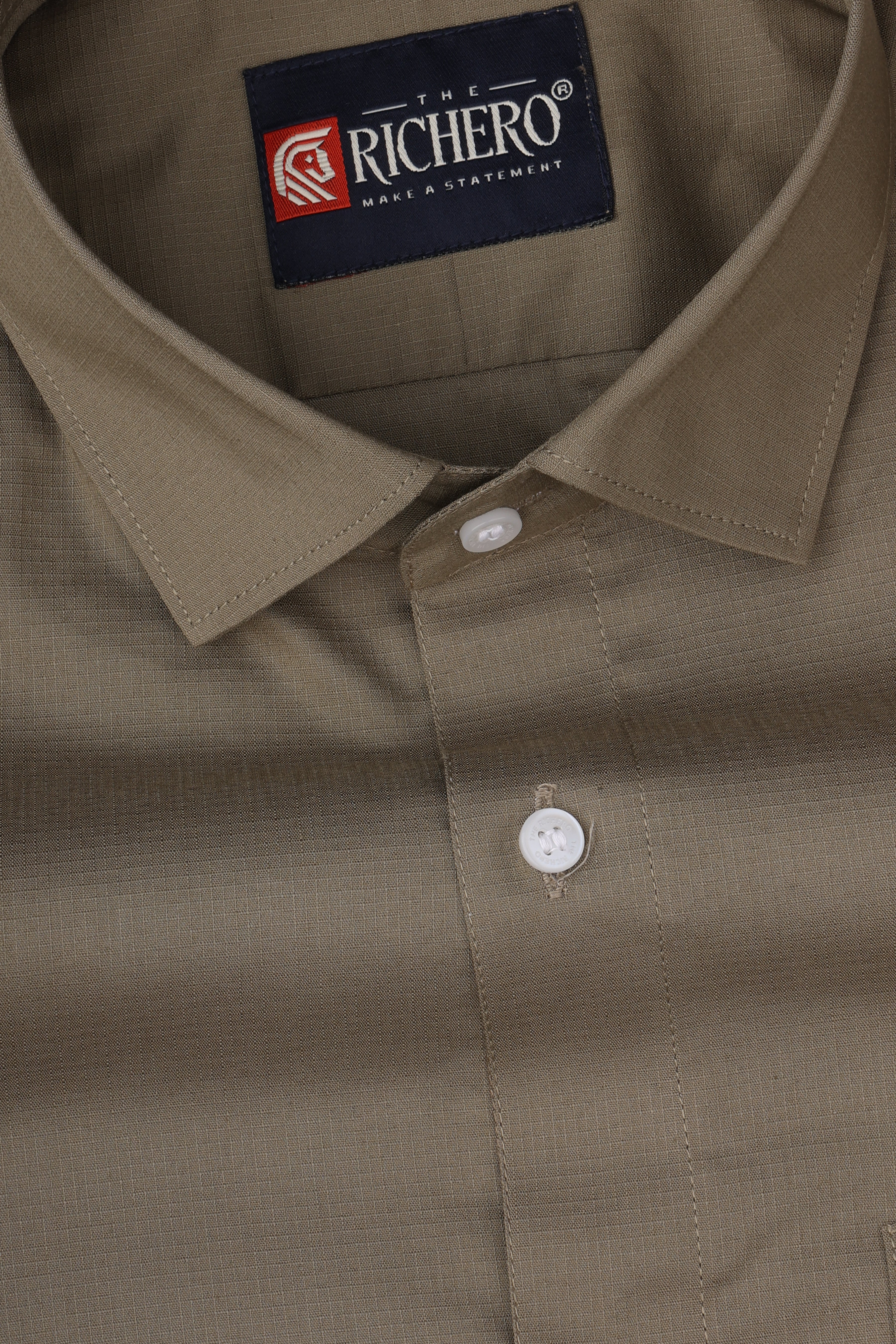 plain Brown Giza Cotton Men's Shirt