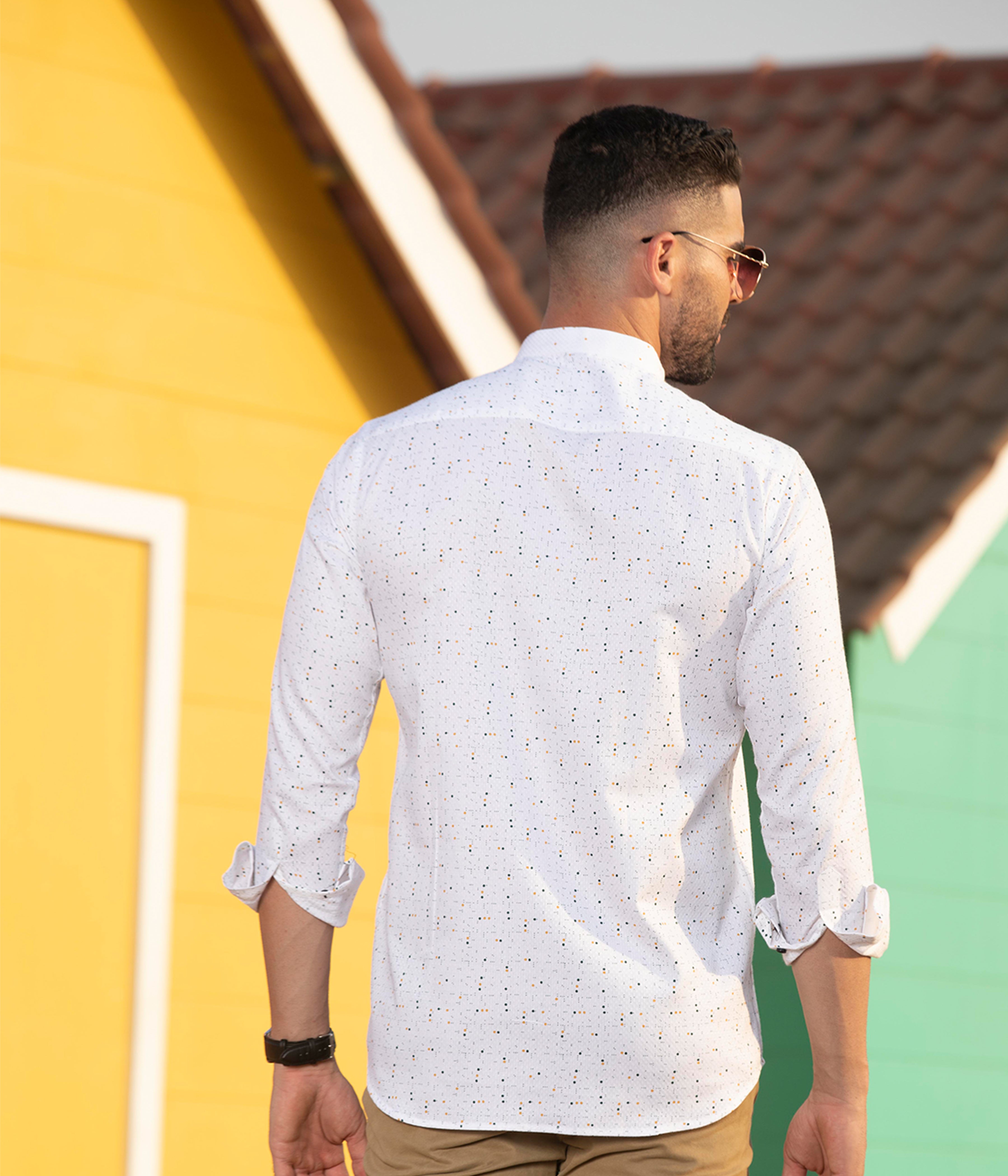 Men's white cotton shirt