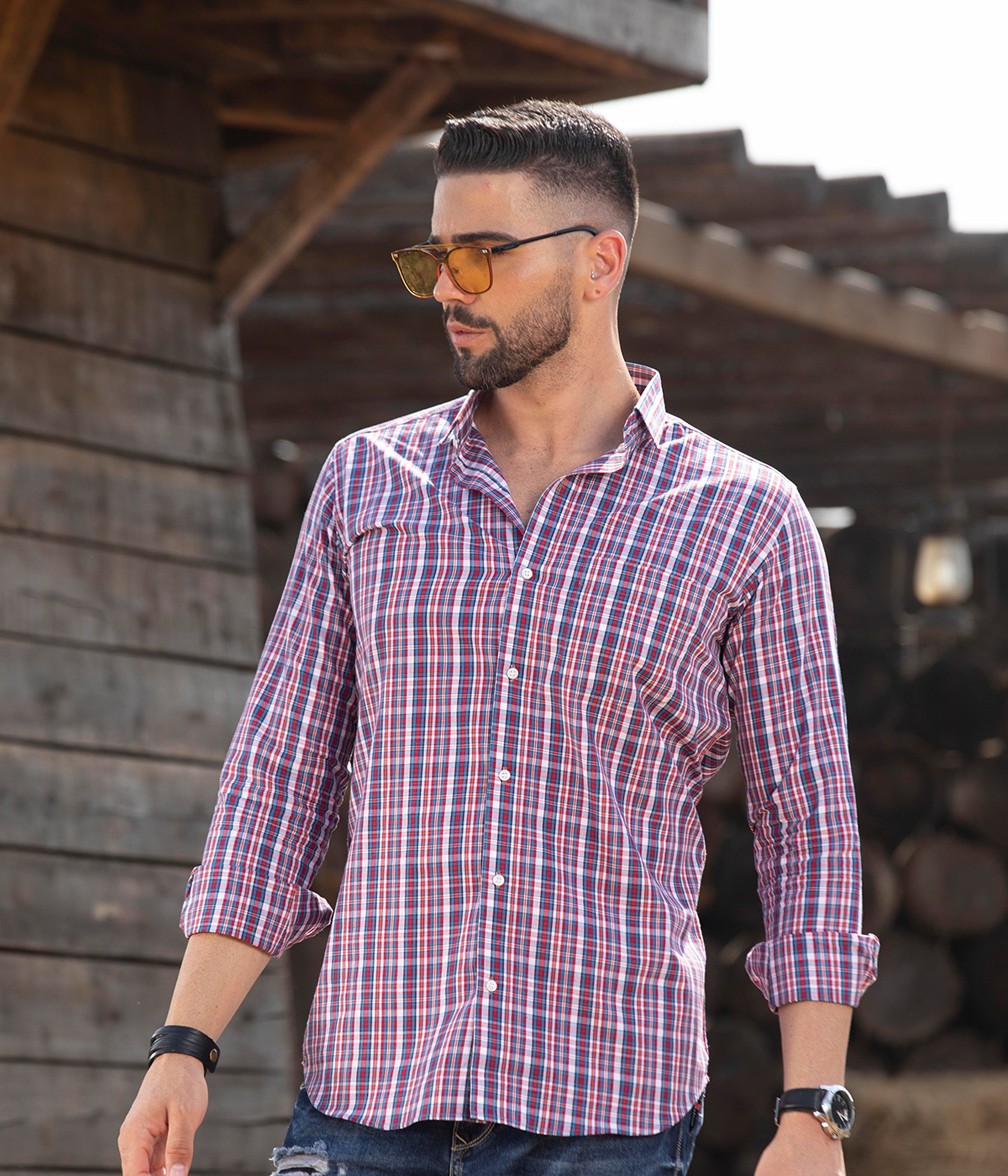  Striking Red & Blue Checks Shirt