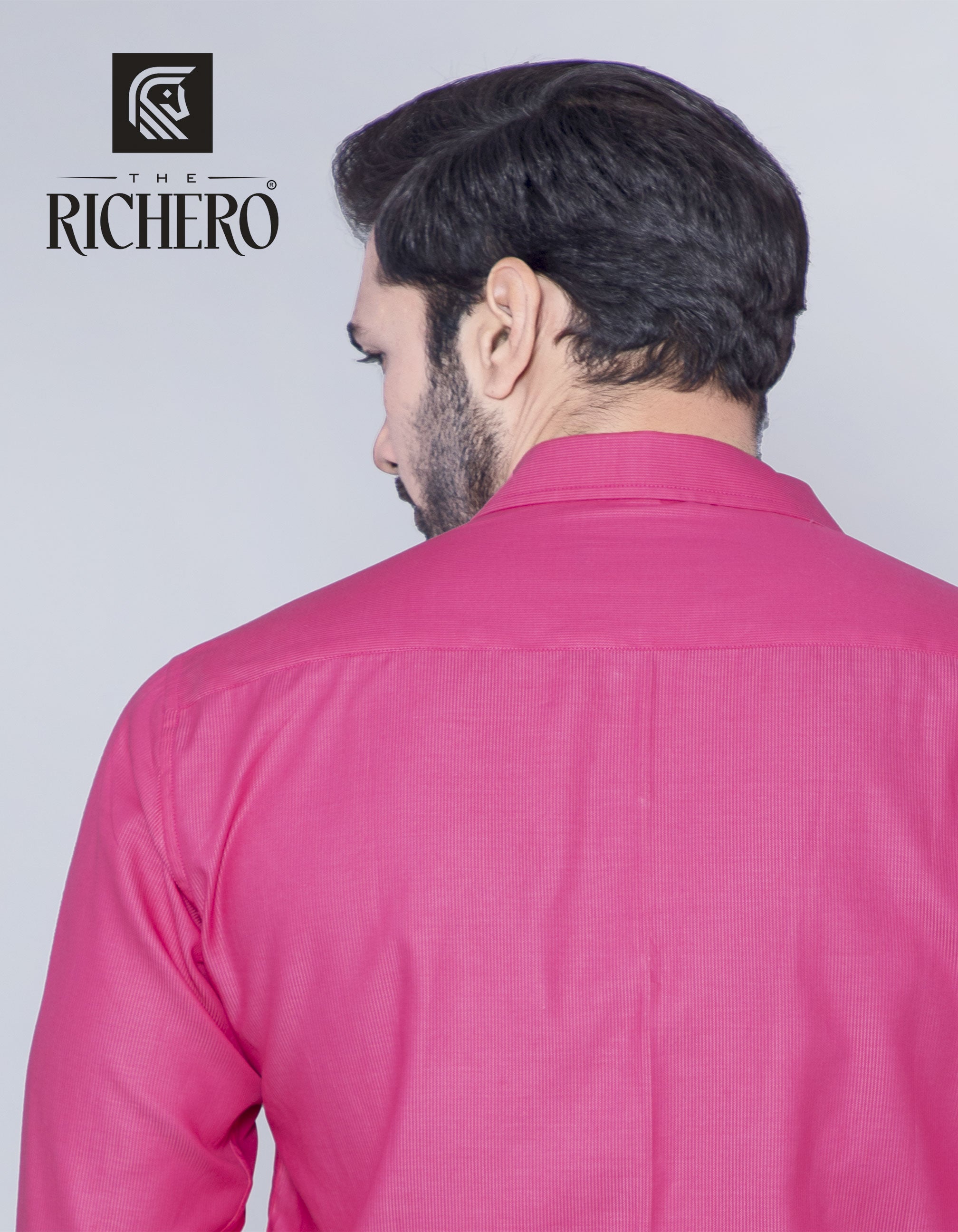 Sizzling pink plain cotton office shirt