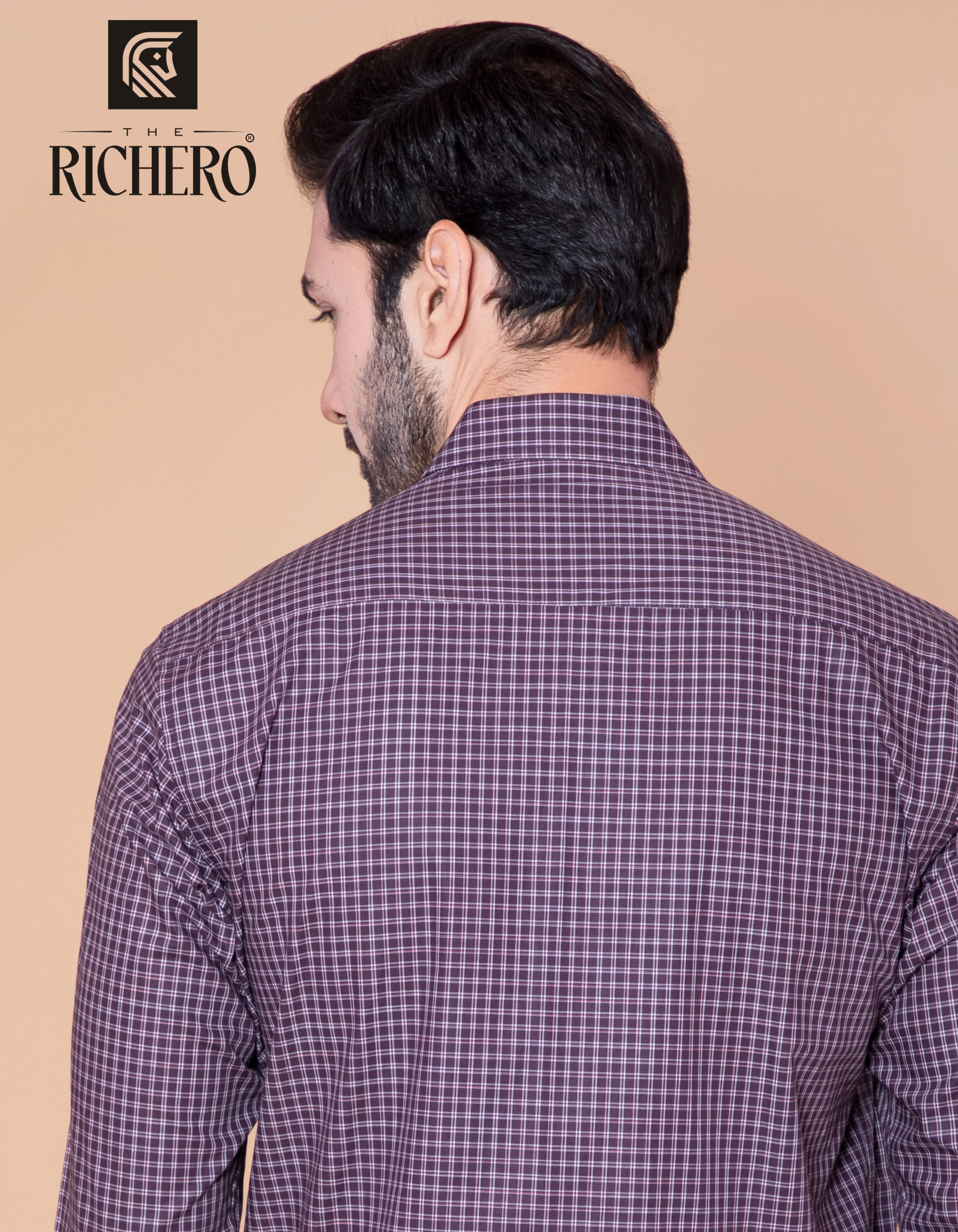  Micro checks sangria maroon shirt