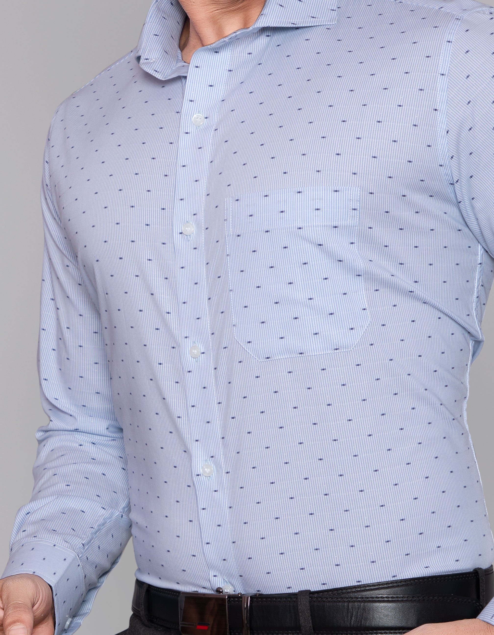 Sky blue dotted office wear shirt