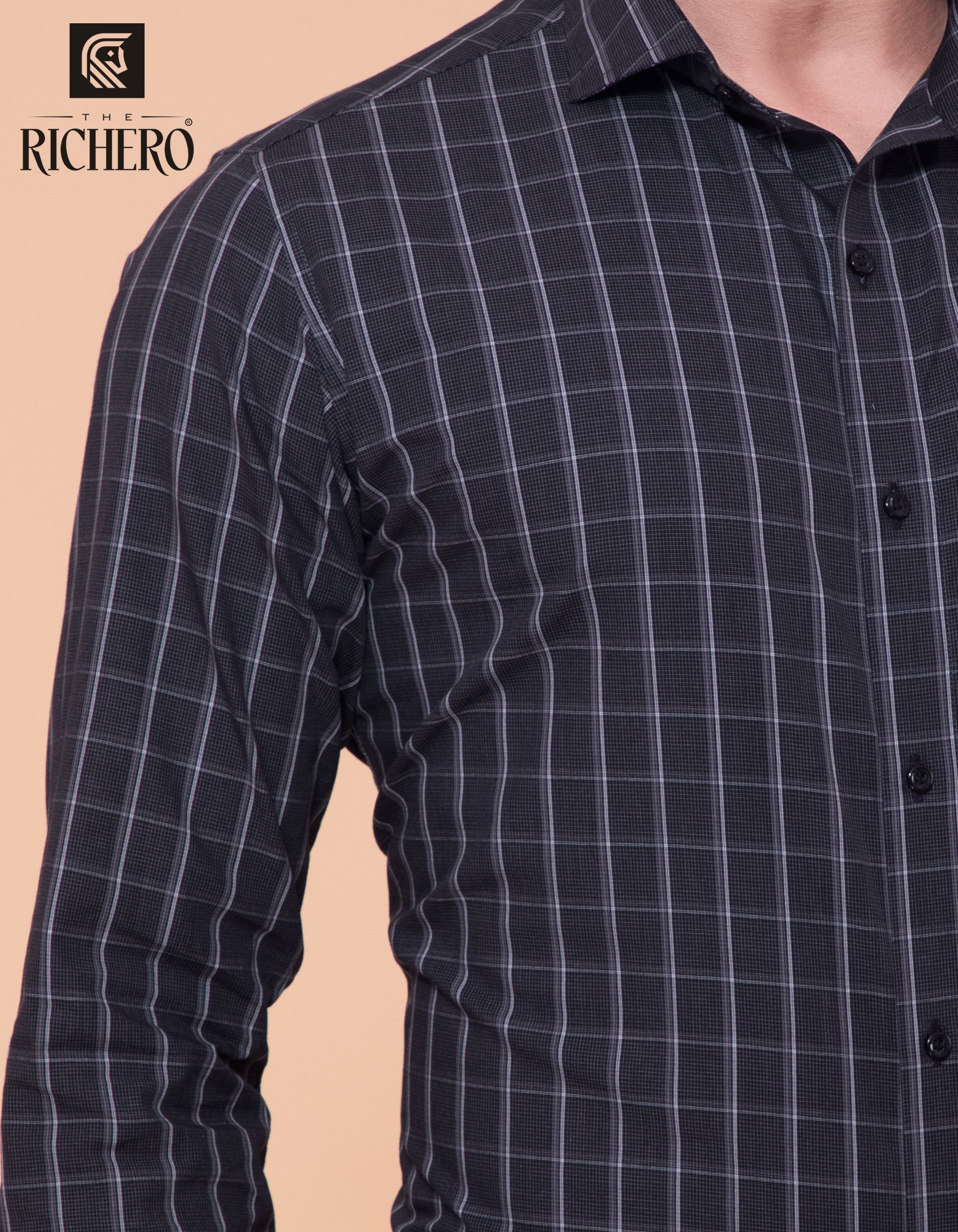 Dusty black shirt with checks