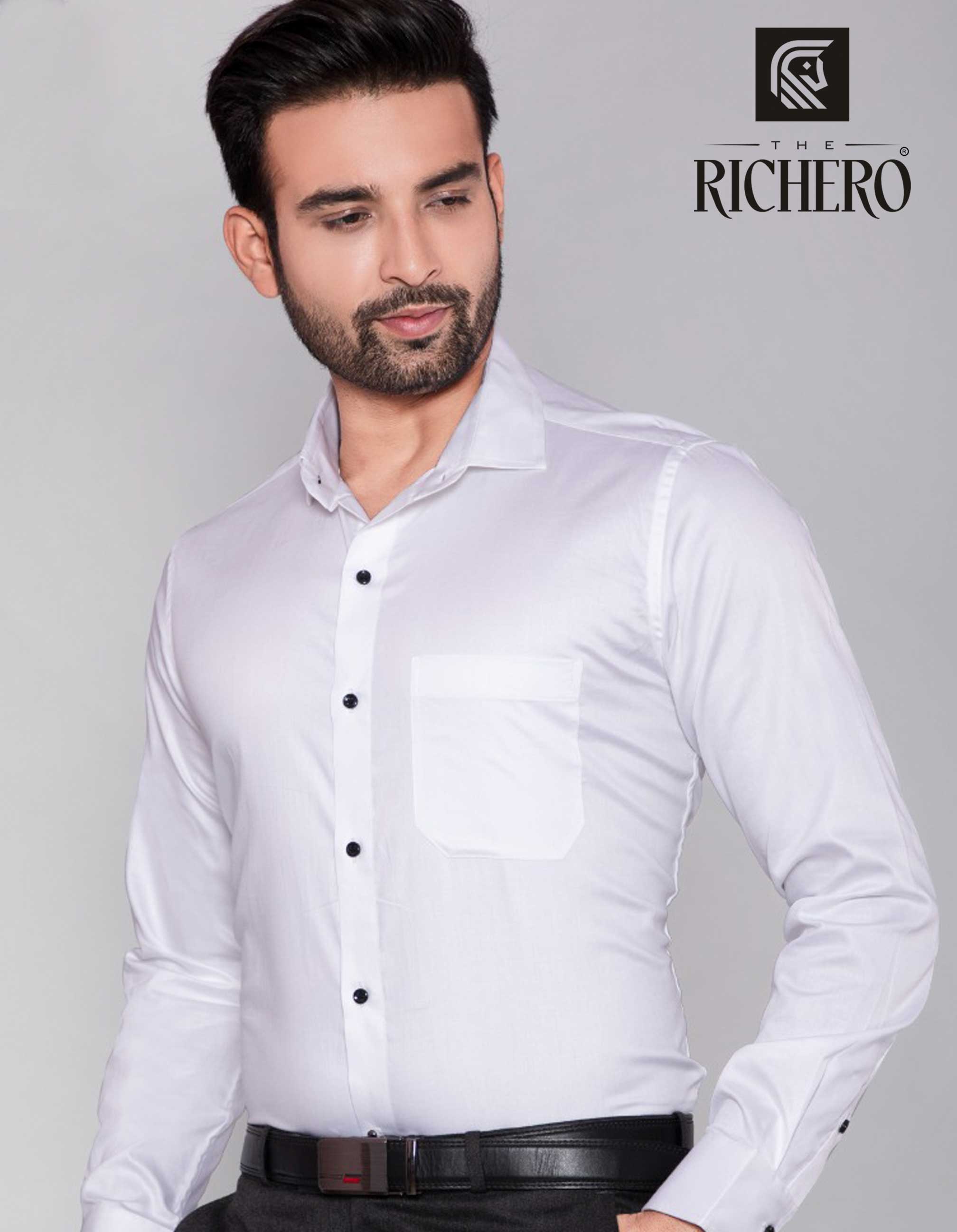 Crystal white office wear shirt