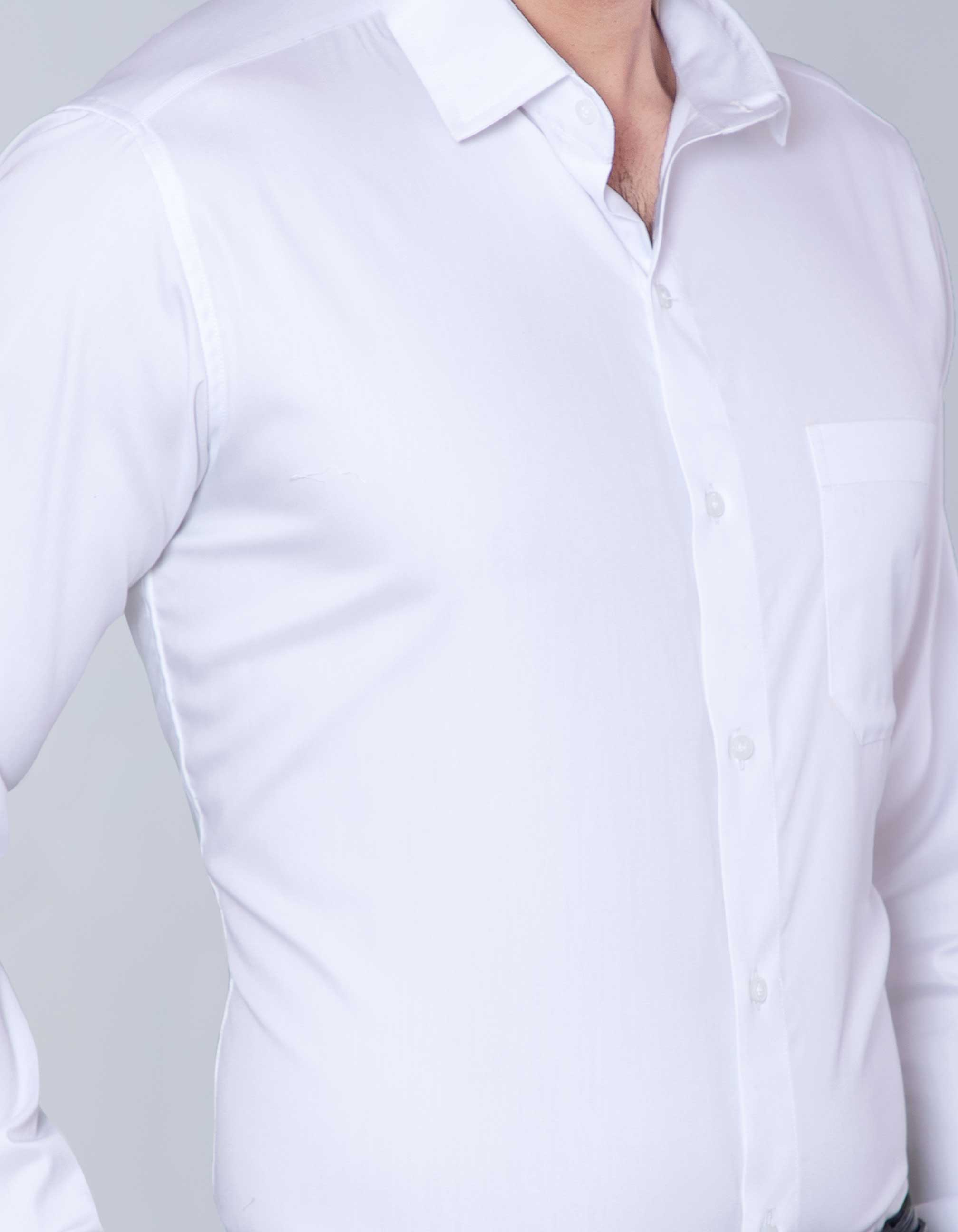 Plain pearl white cotton formal shirt