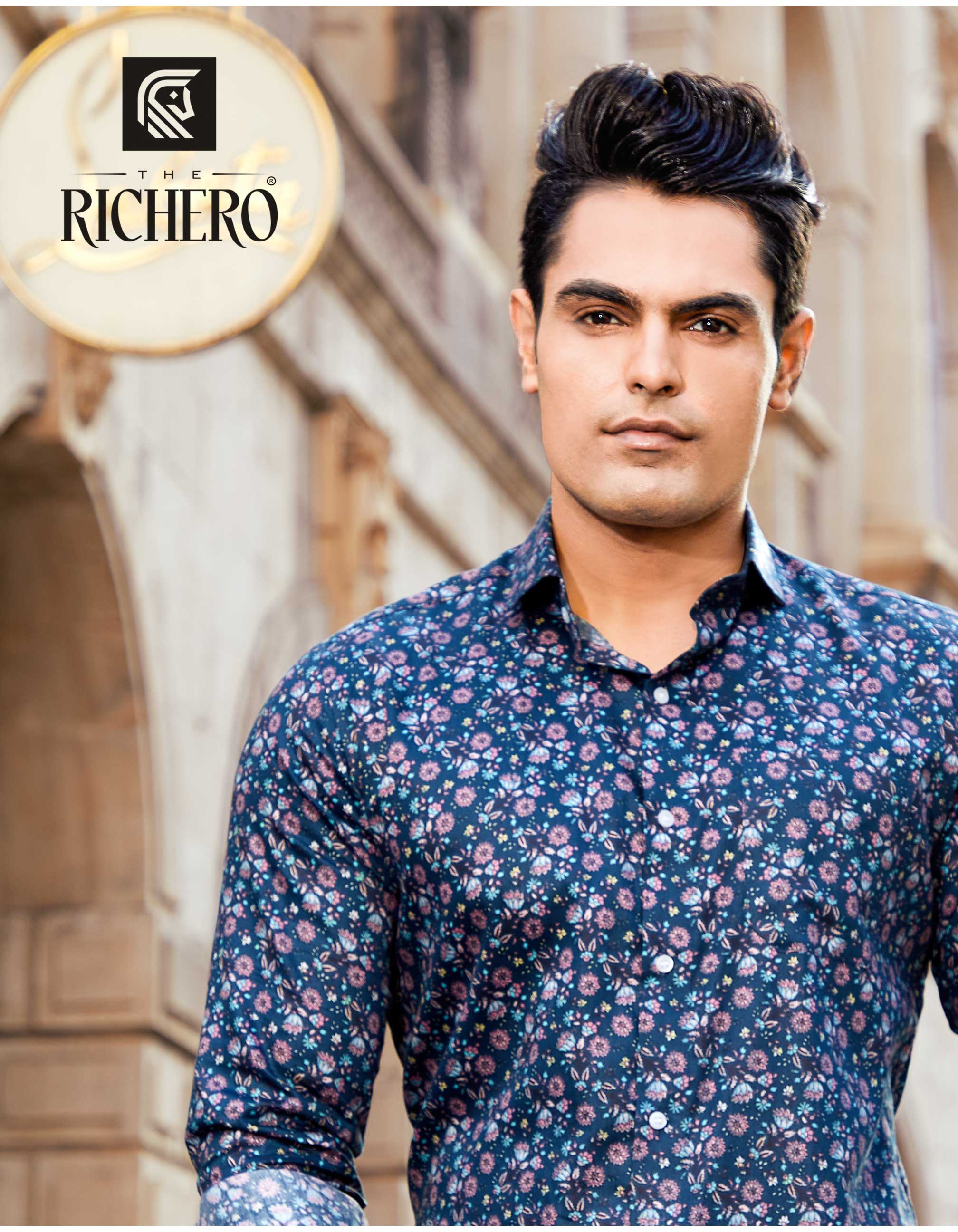 Royal blude color printed Shirt