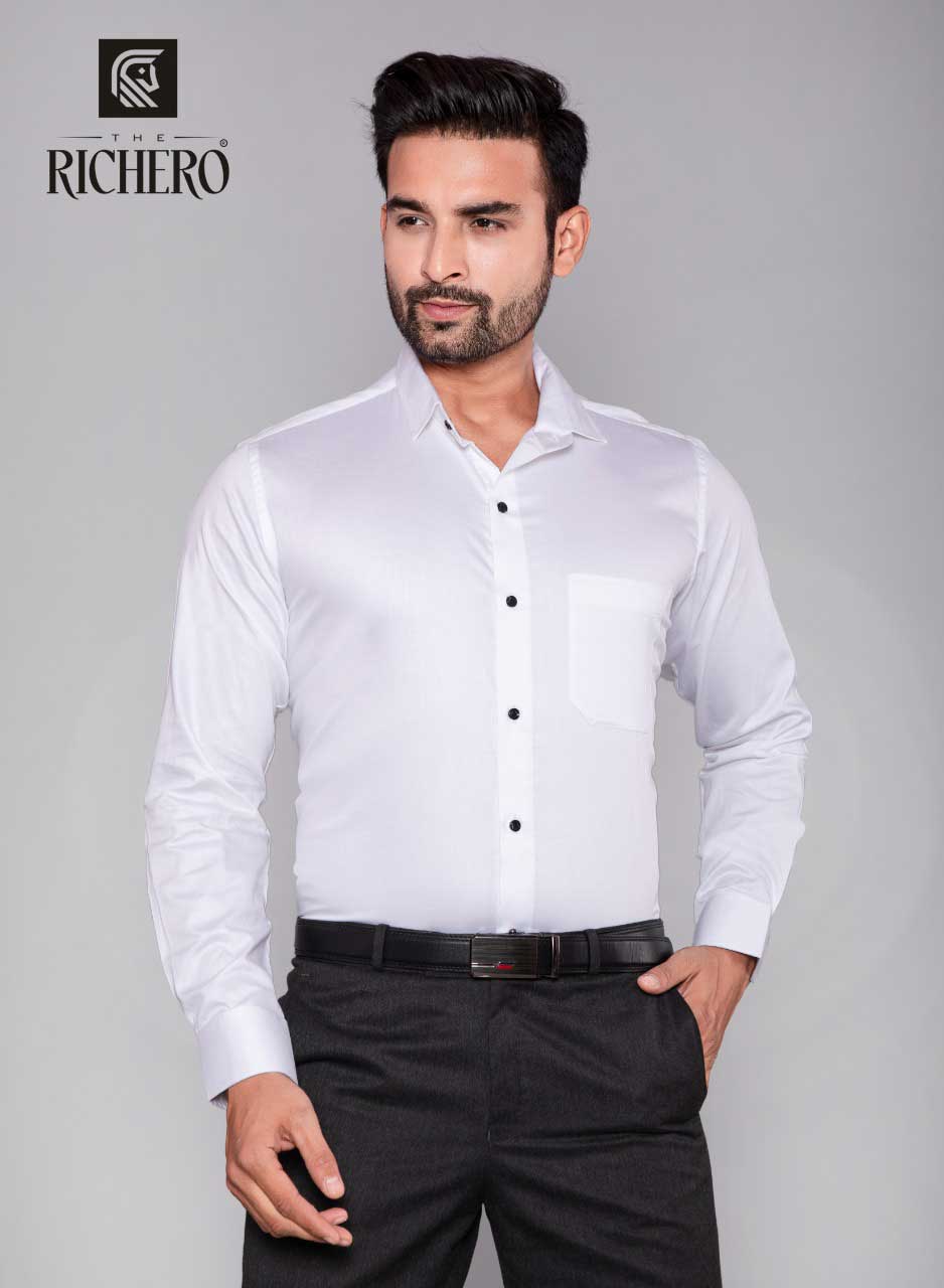 Crystal white office wear shirt