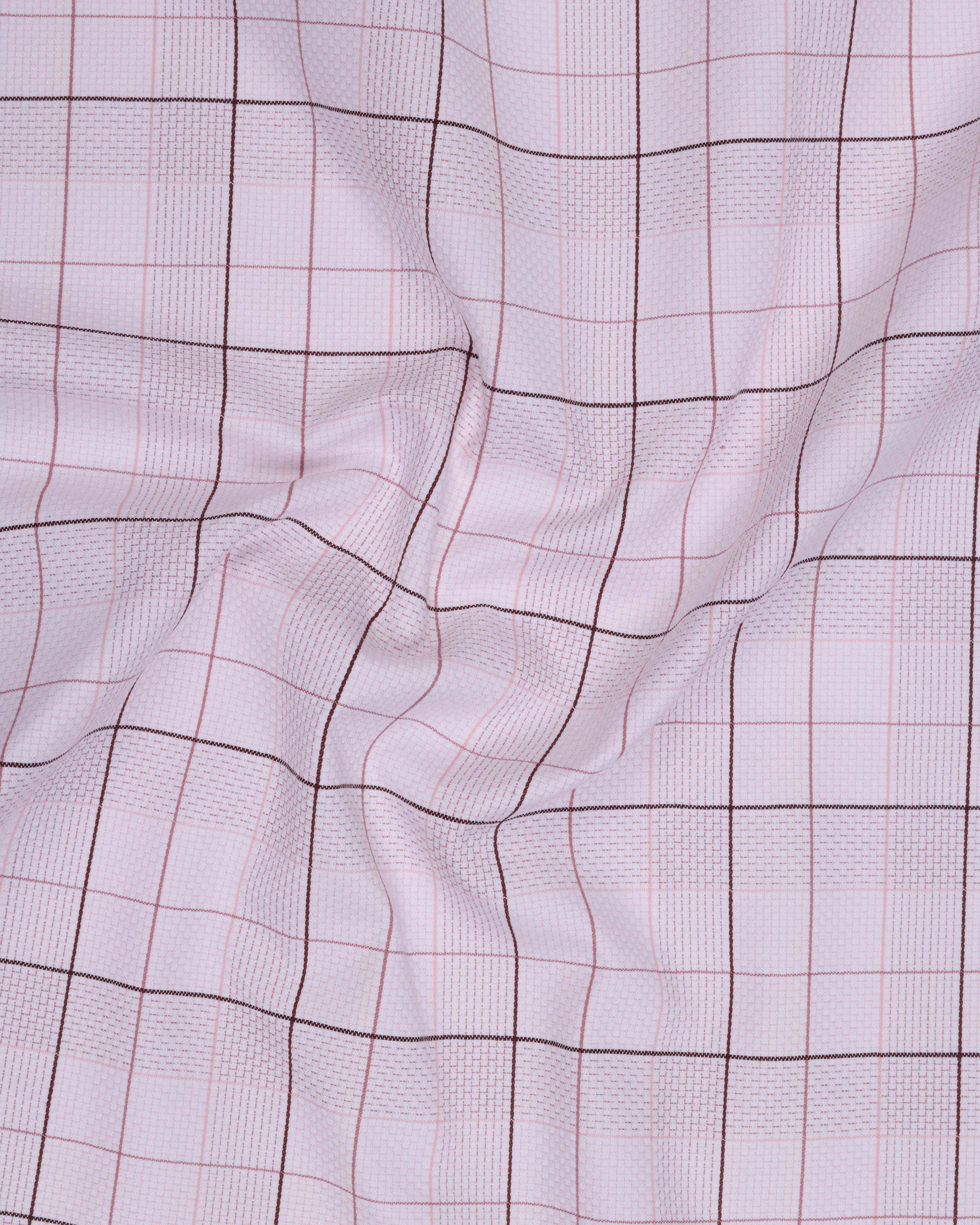 White & pink checks office wear shirt 