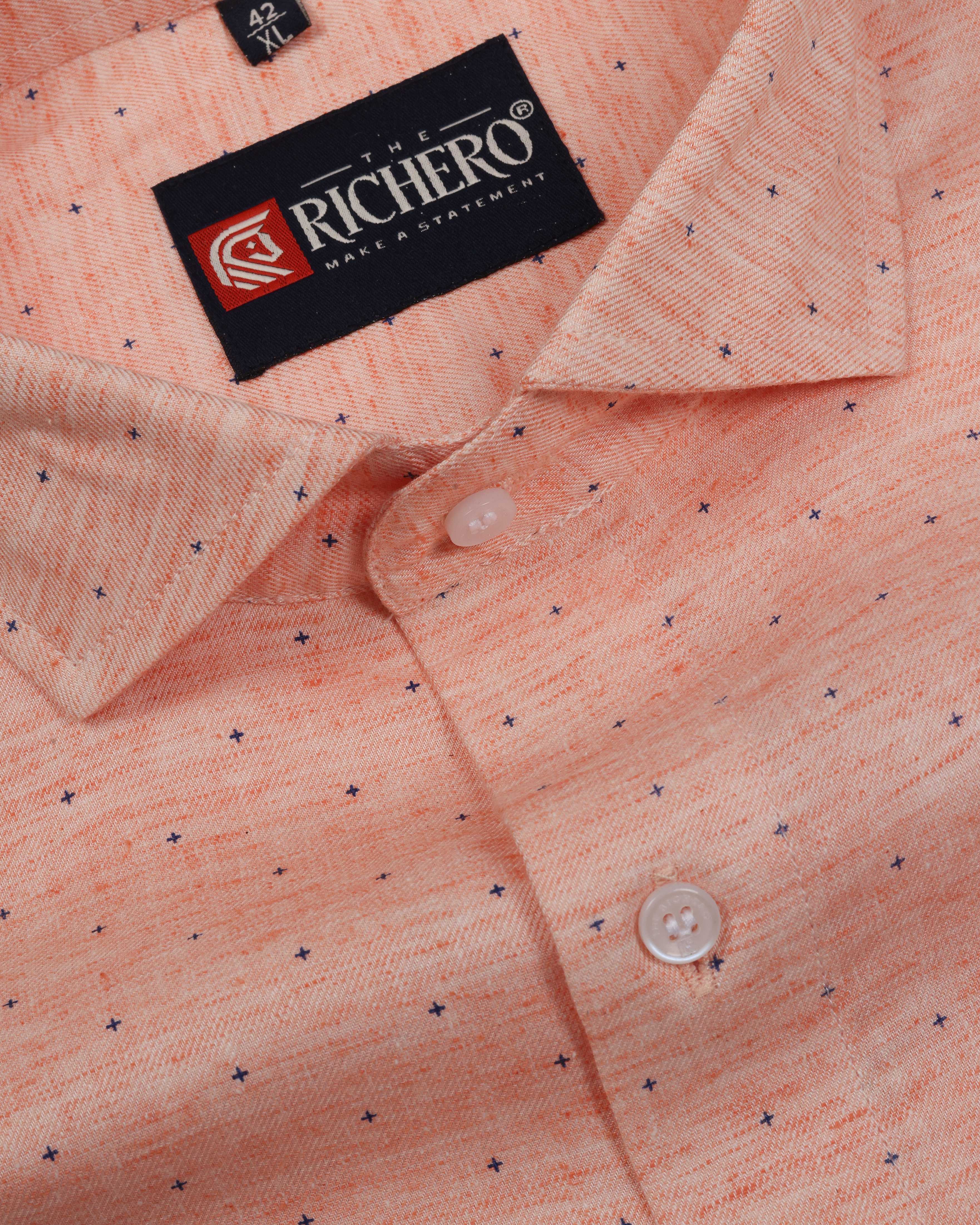 Orange cotton office wear shirt 