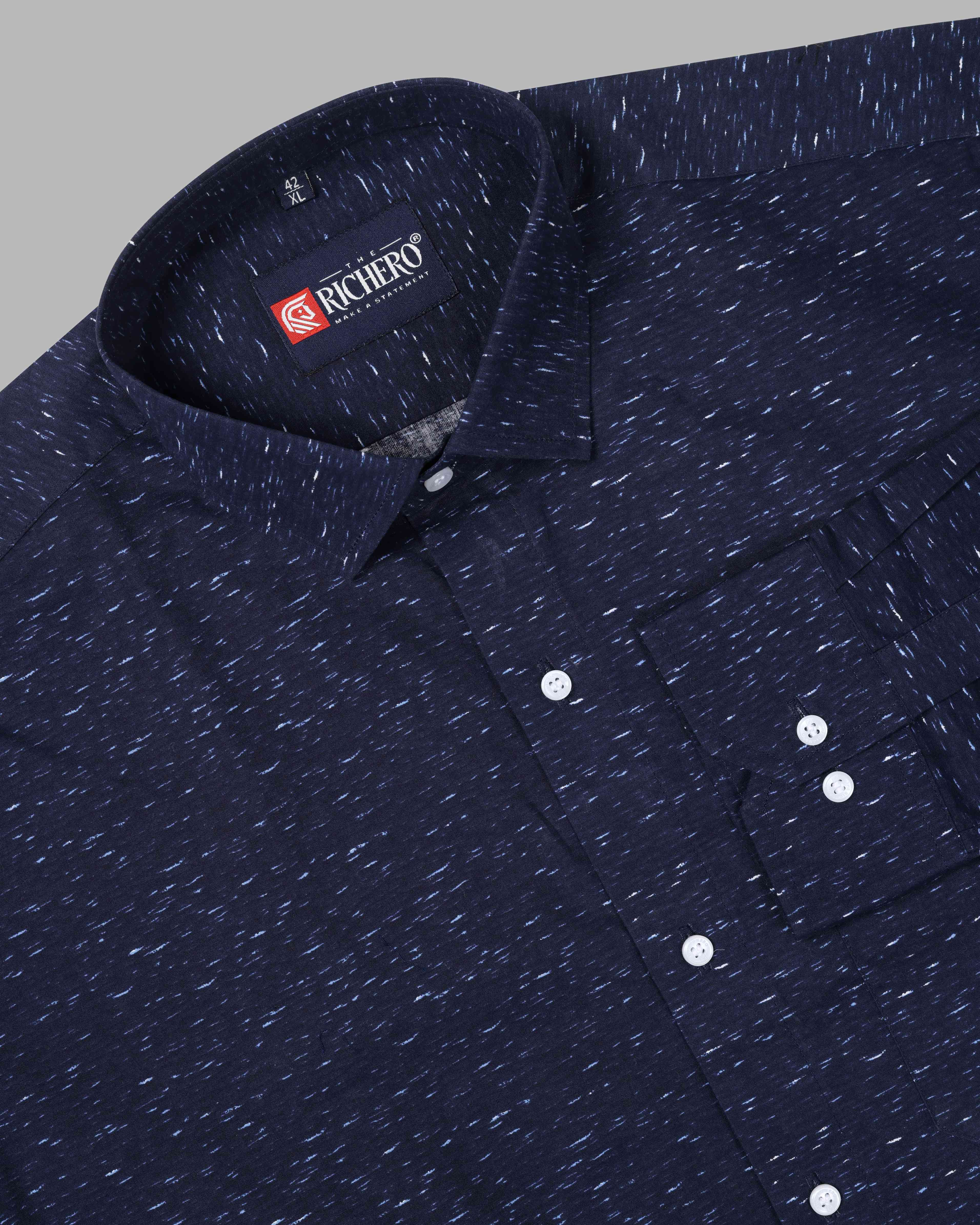  100% cotton navy blue printed fabric Shirt