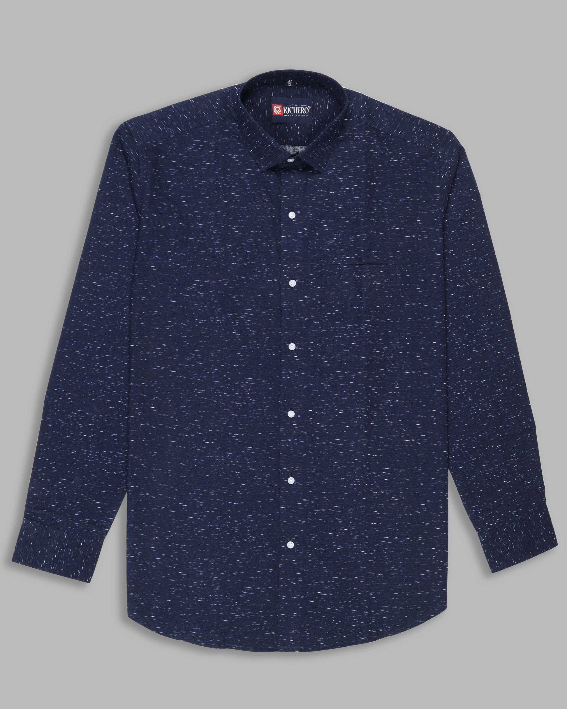  100% cotton navy blue printed fabric Shirt