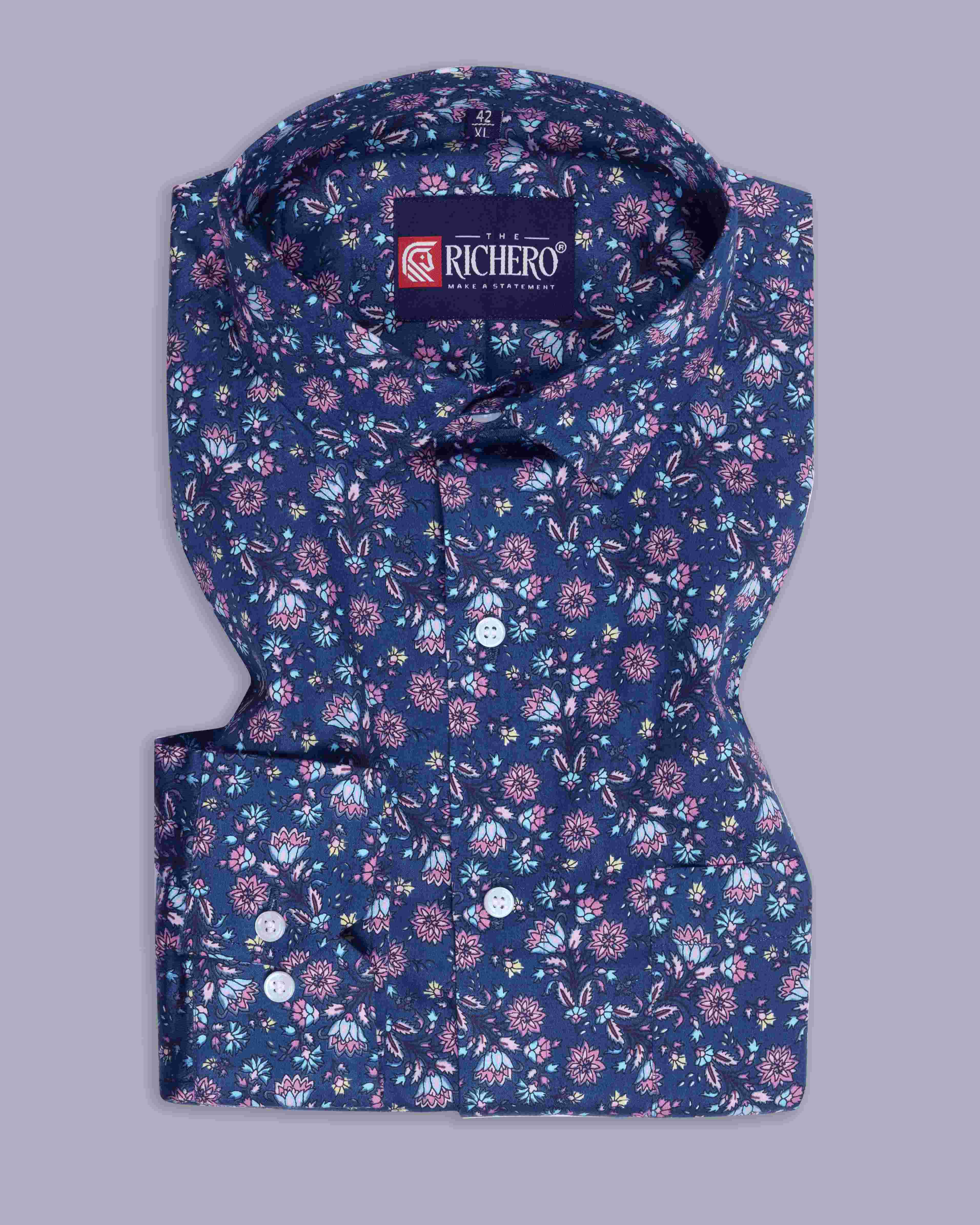 Flower printed casual shirt