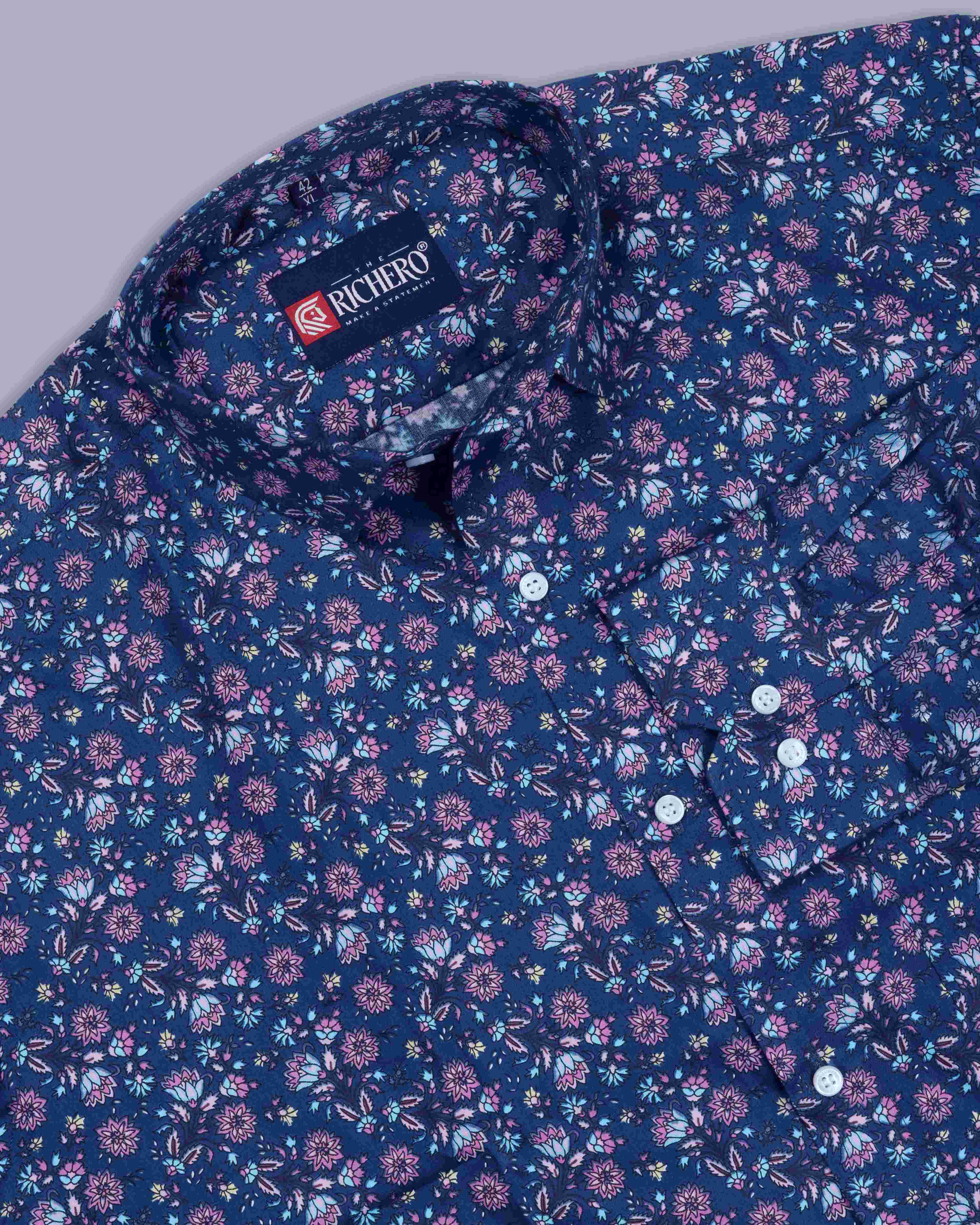 Flower printed casual shirt