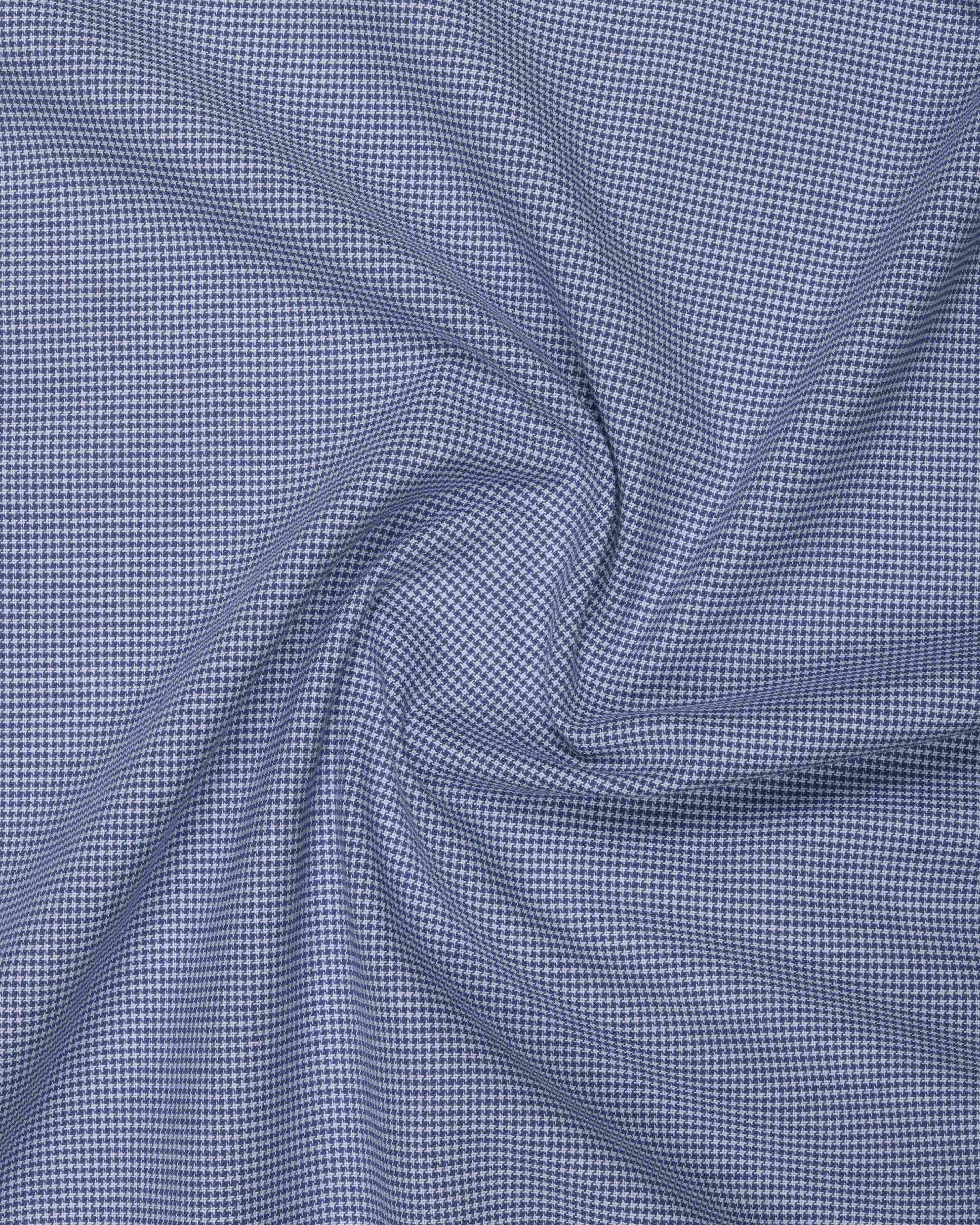 Dim blue dobby pattern shirt 