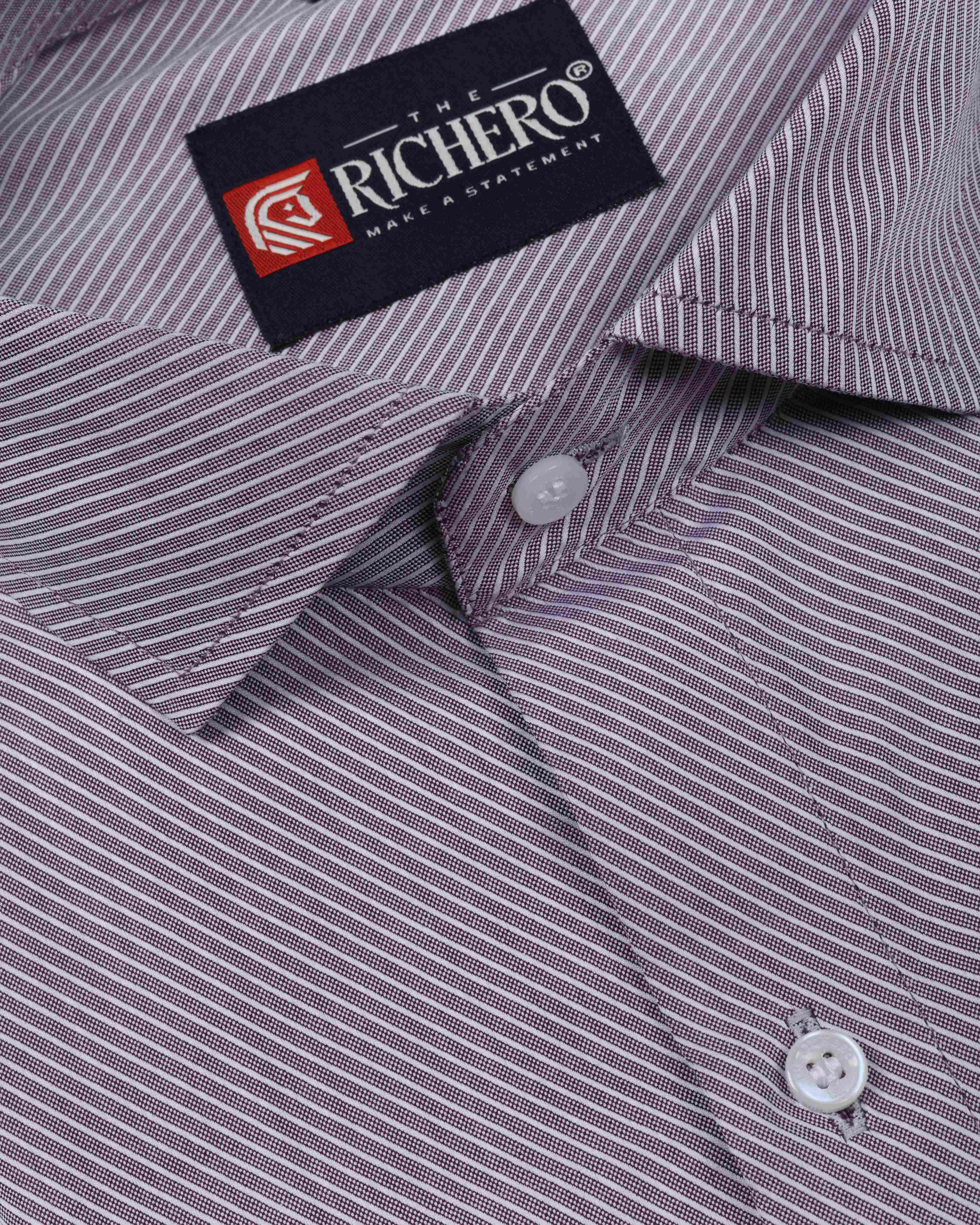  Mauve purple stripes formal shirt