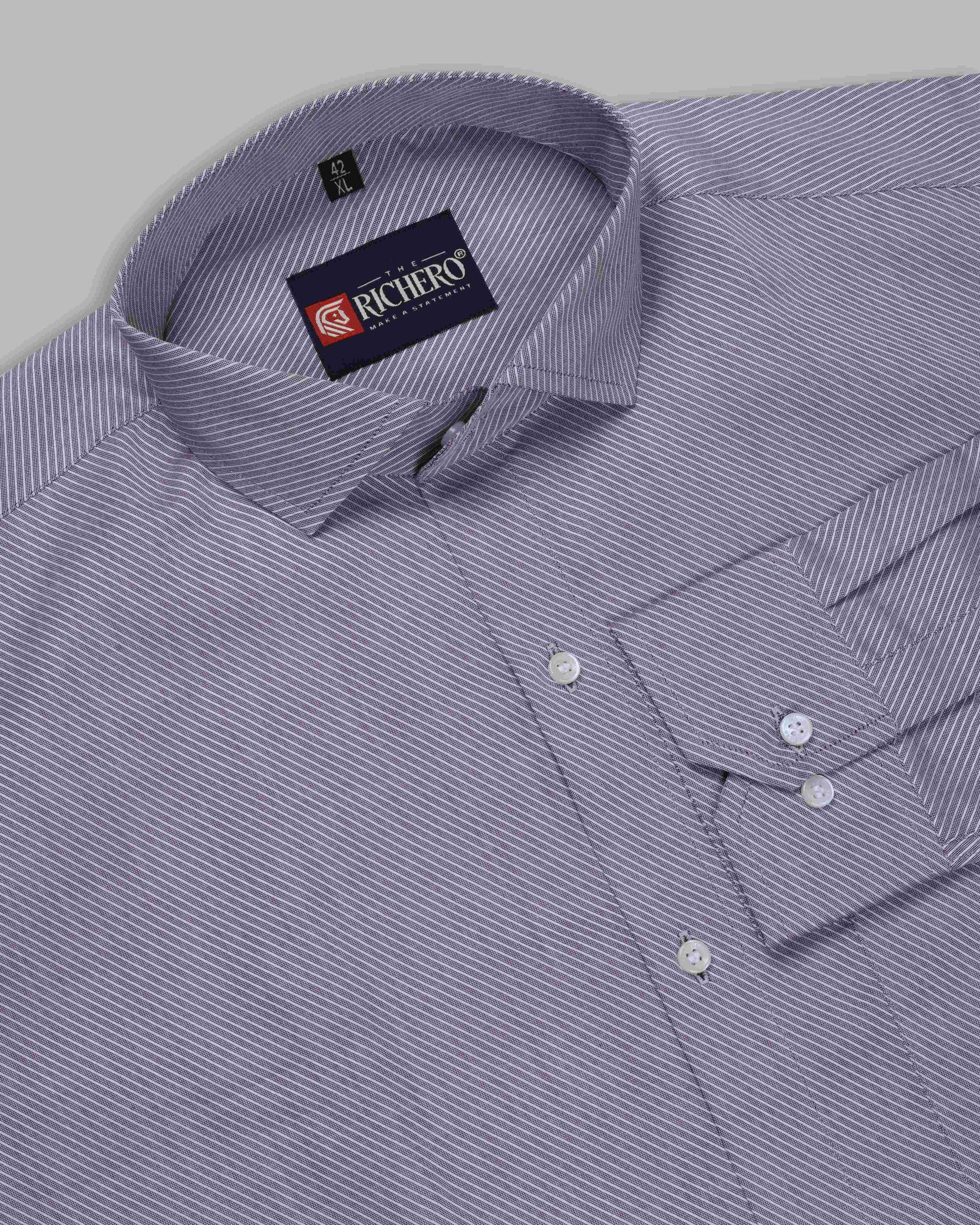  Mauve purple stripes formal shirt