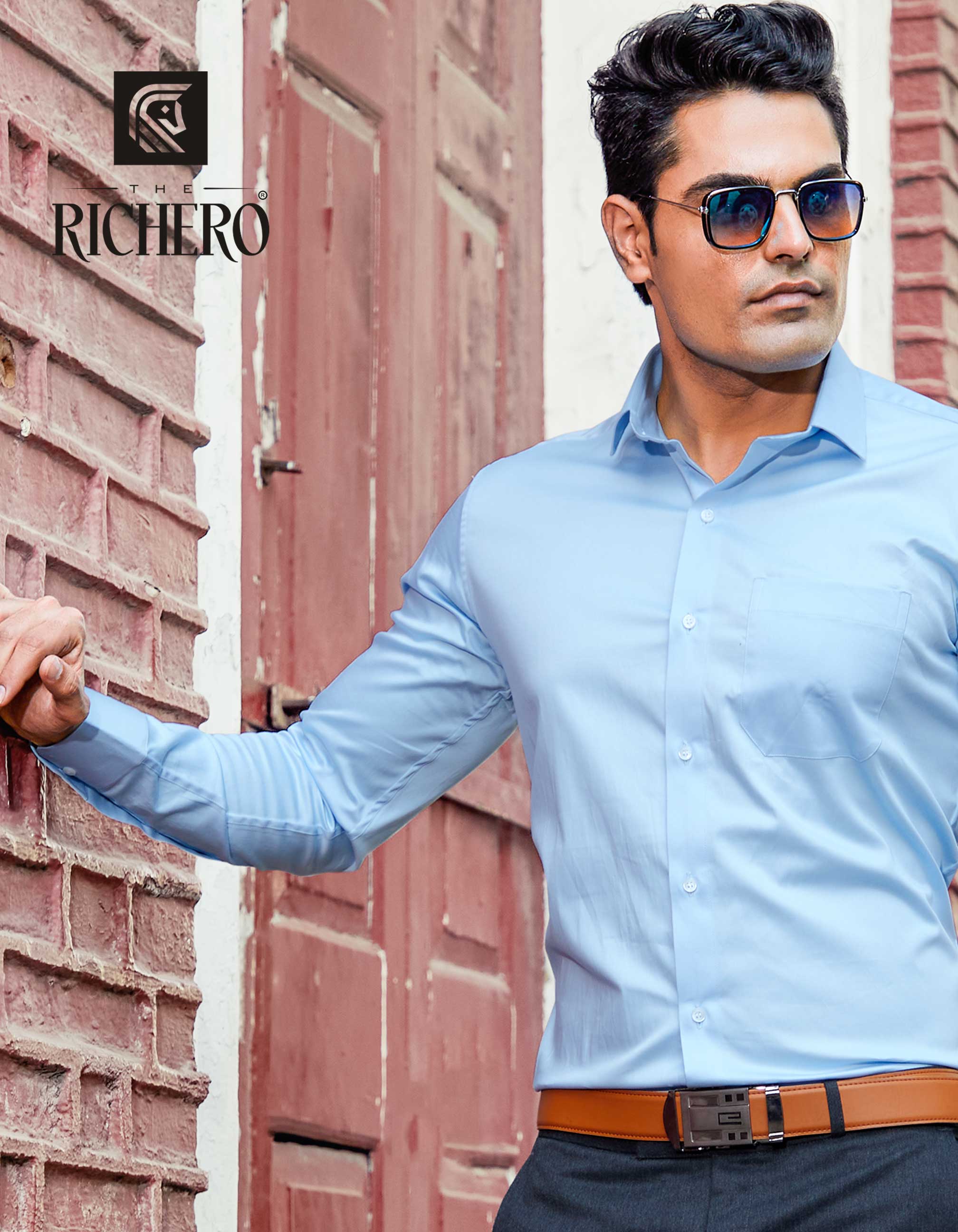 Light blue plain formal shirt