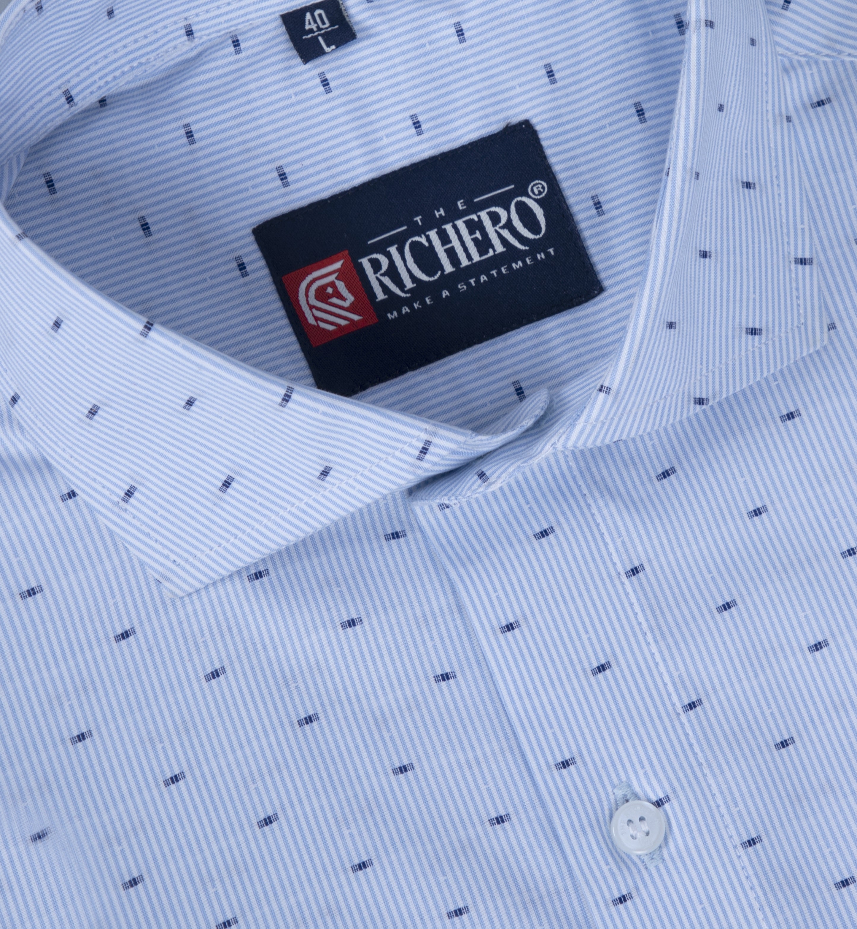 Sky blue dotted office wear shirt