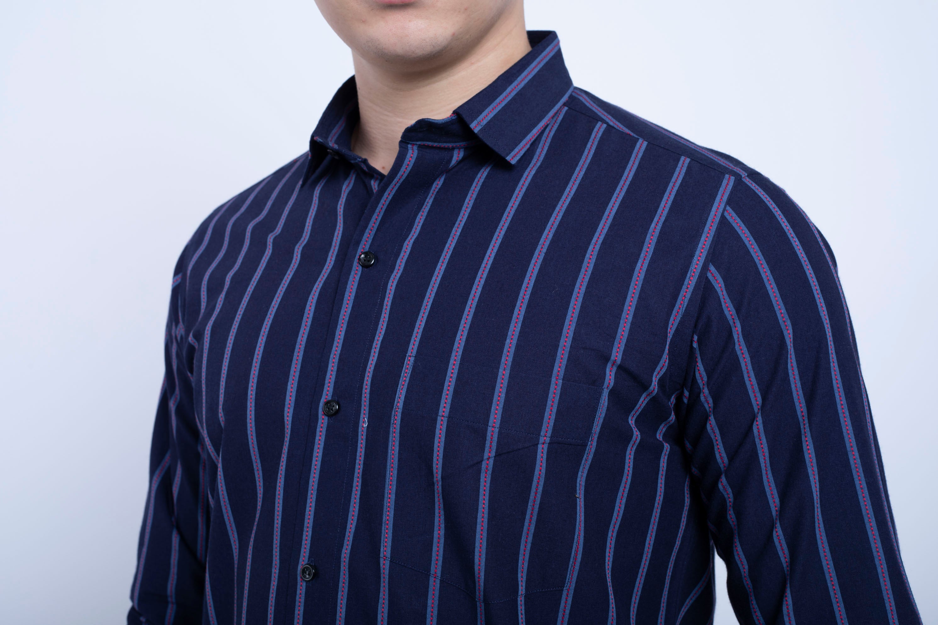 Navy blue and Red Premium linning shirt