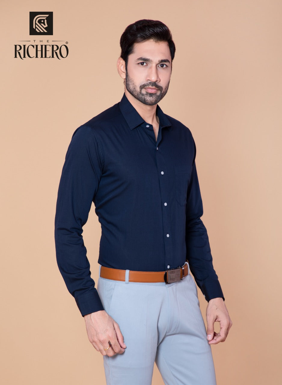 Navy blue color formal shirt