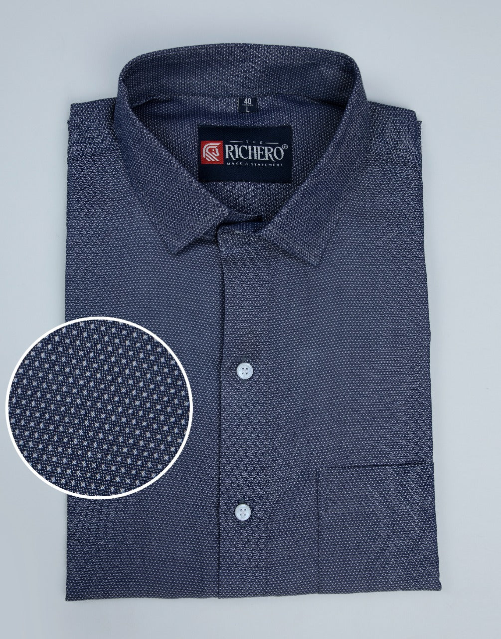 Blue color micro design formal shirt