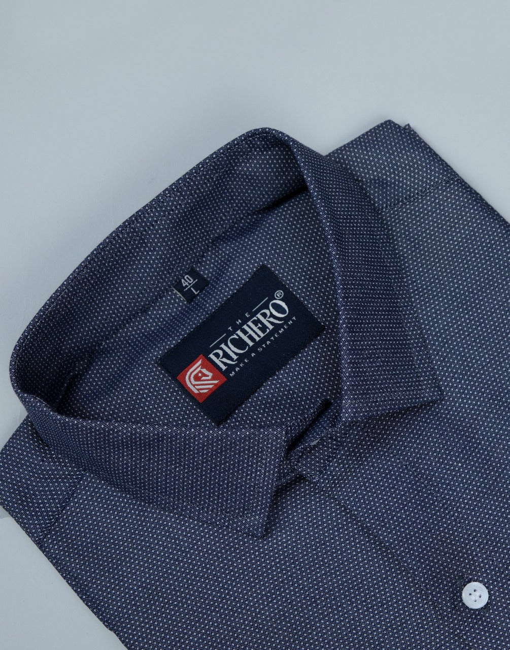 Blue color micro design formal shirt