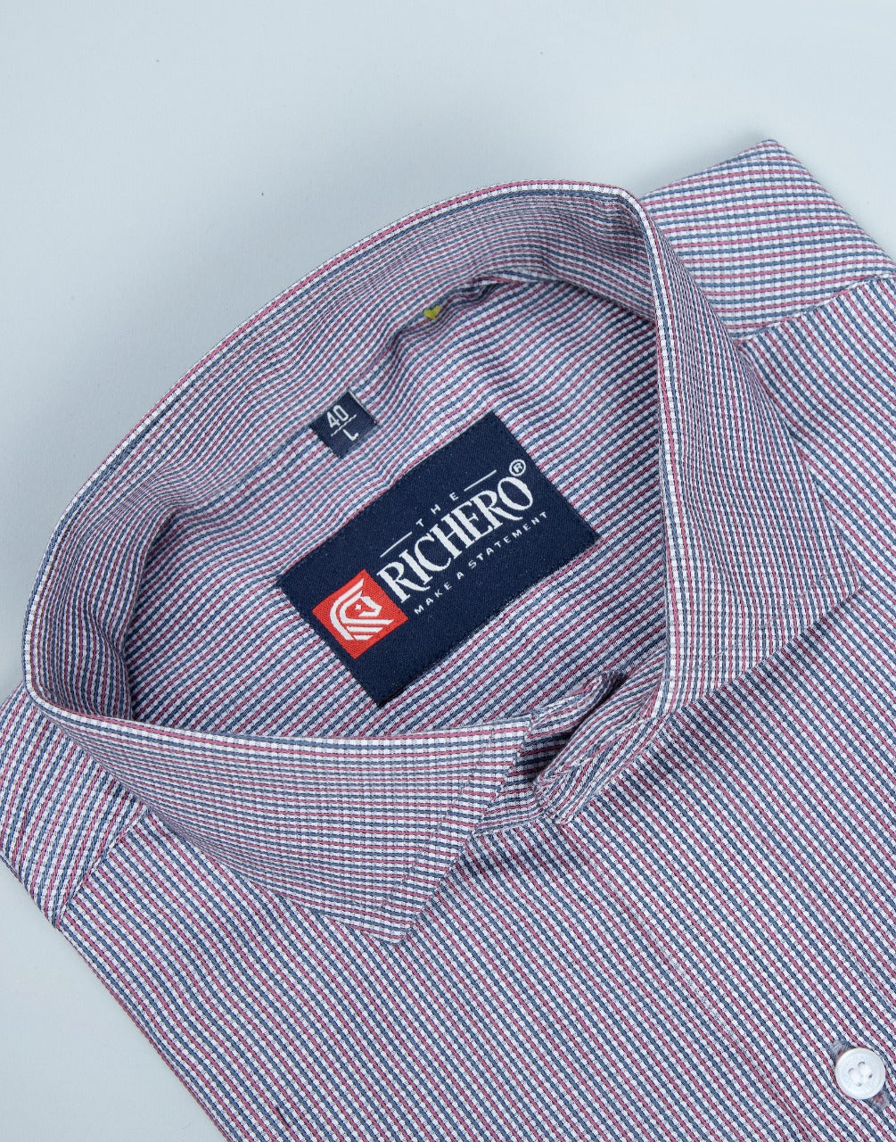 Blue & red micro design checks shirt