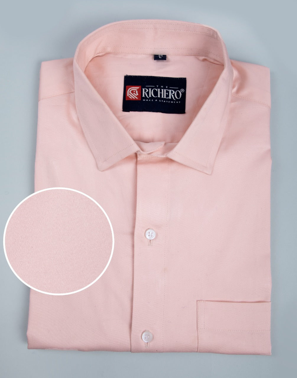 Light pink cotton formal plain shirt