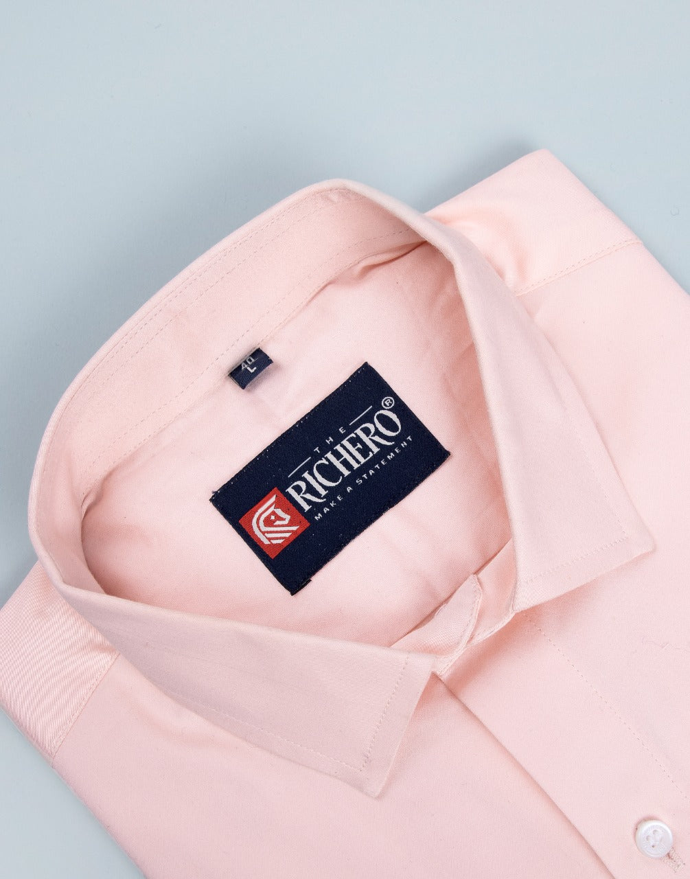 Light pink cotton formal plain shirt