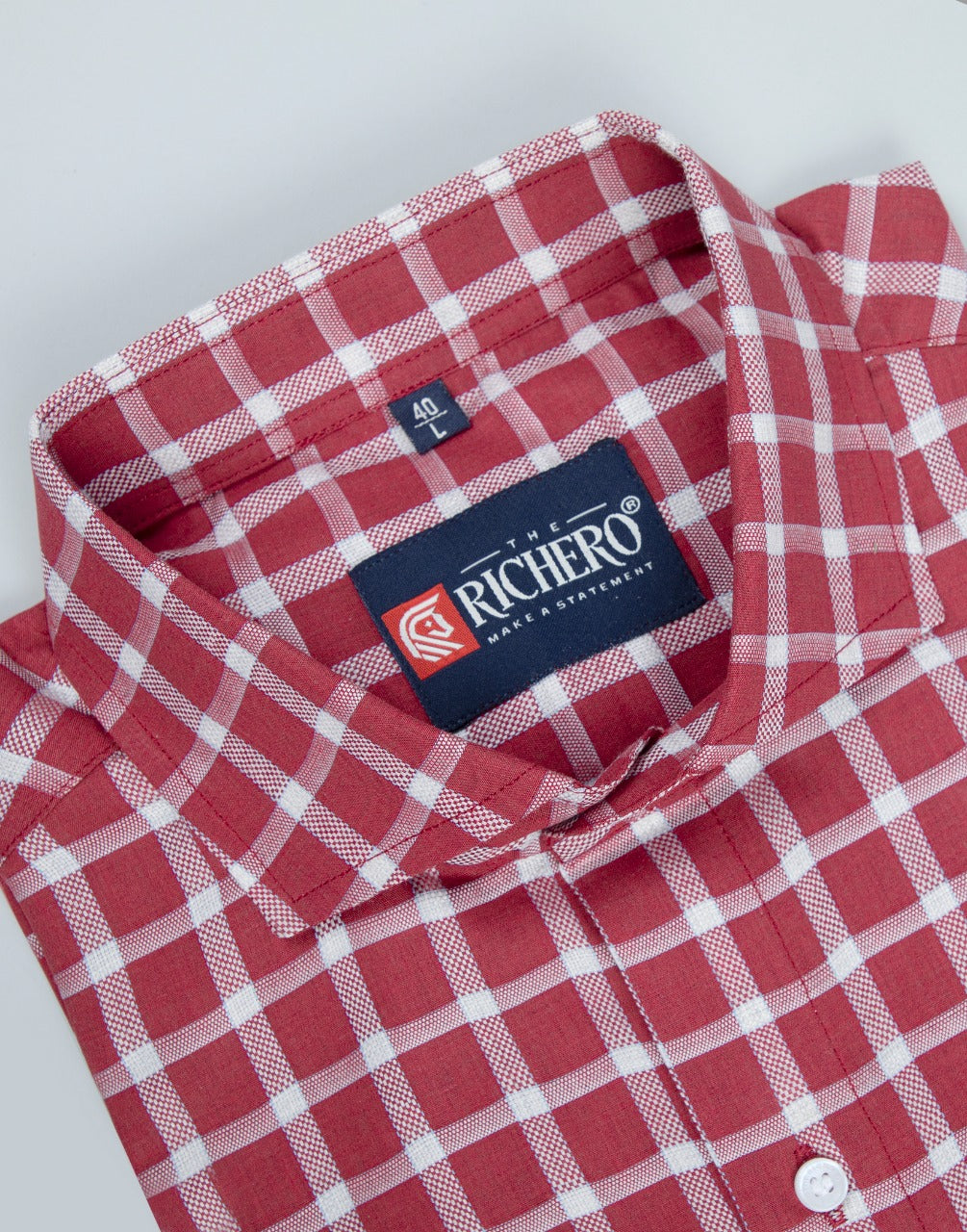 Formal maroon checks shirt 