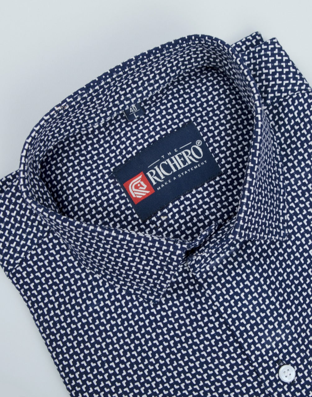 Navy blue & white line casual shirt