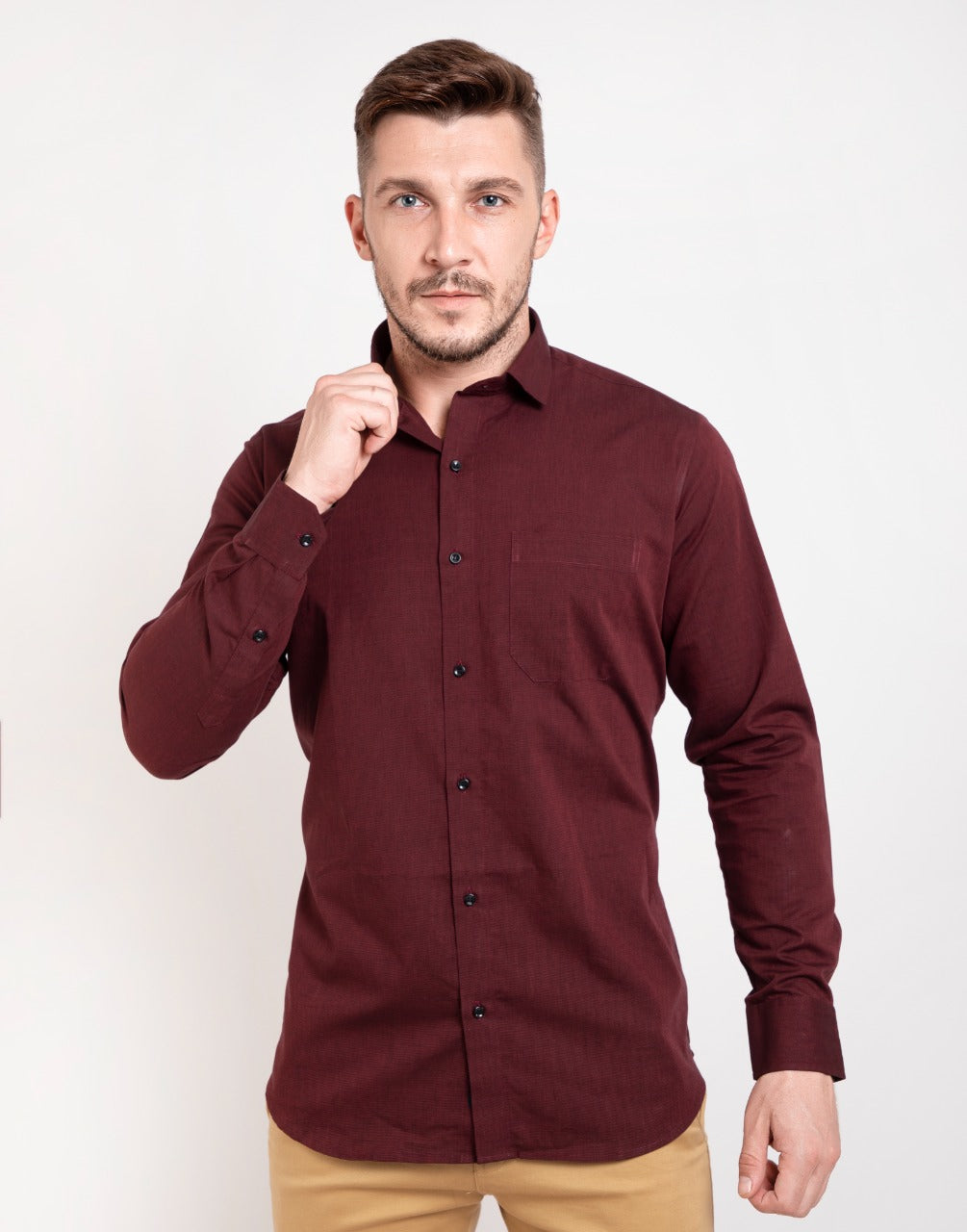 Plain garnet maroon shirt