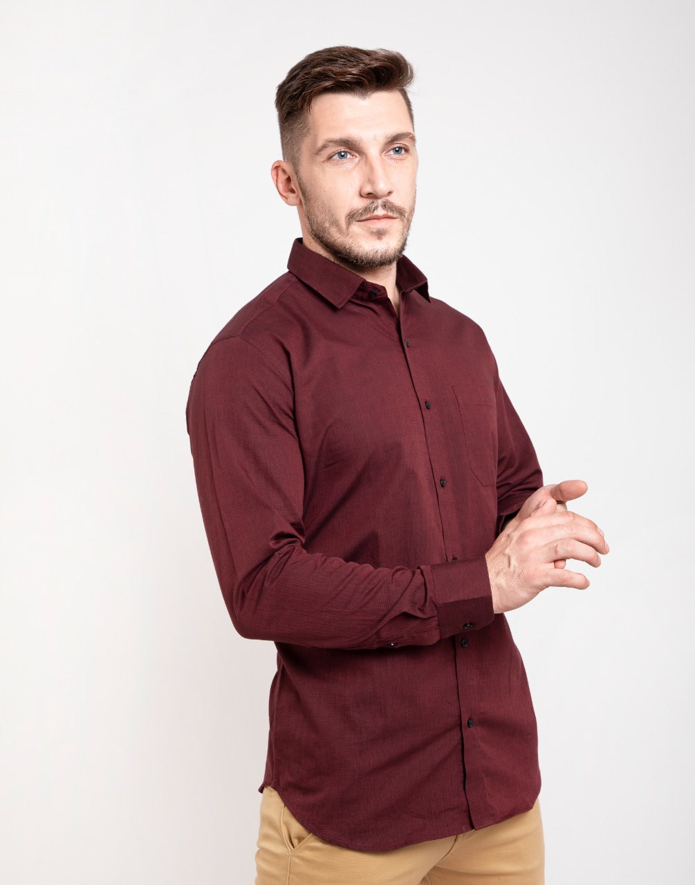 Plain garnet maroon shirt