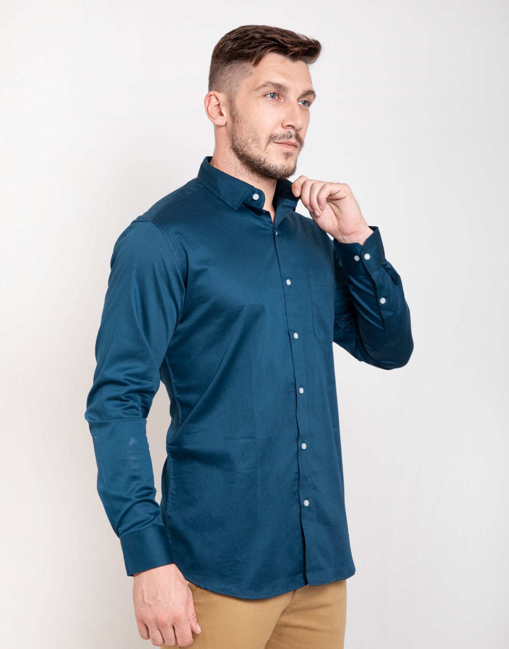 Turquoise blue formal & office wear shirt