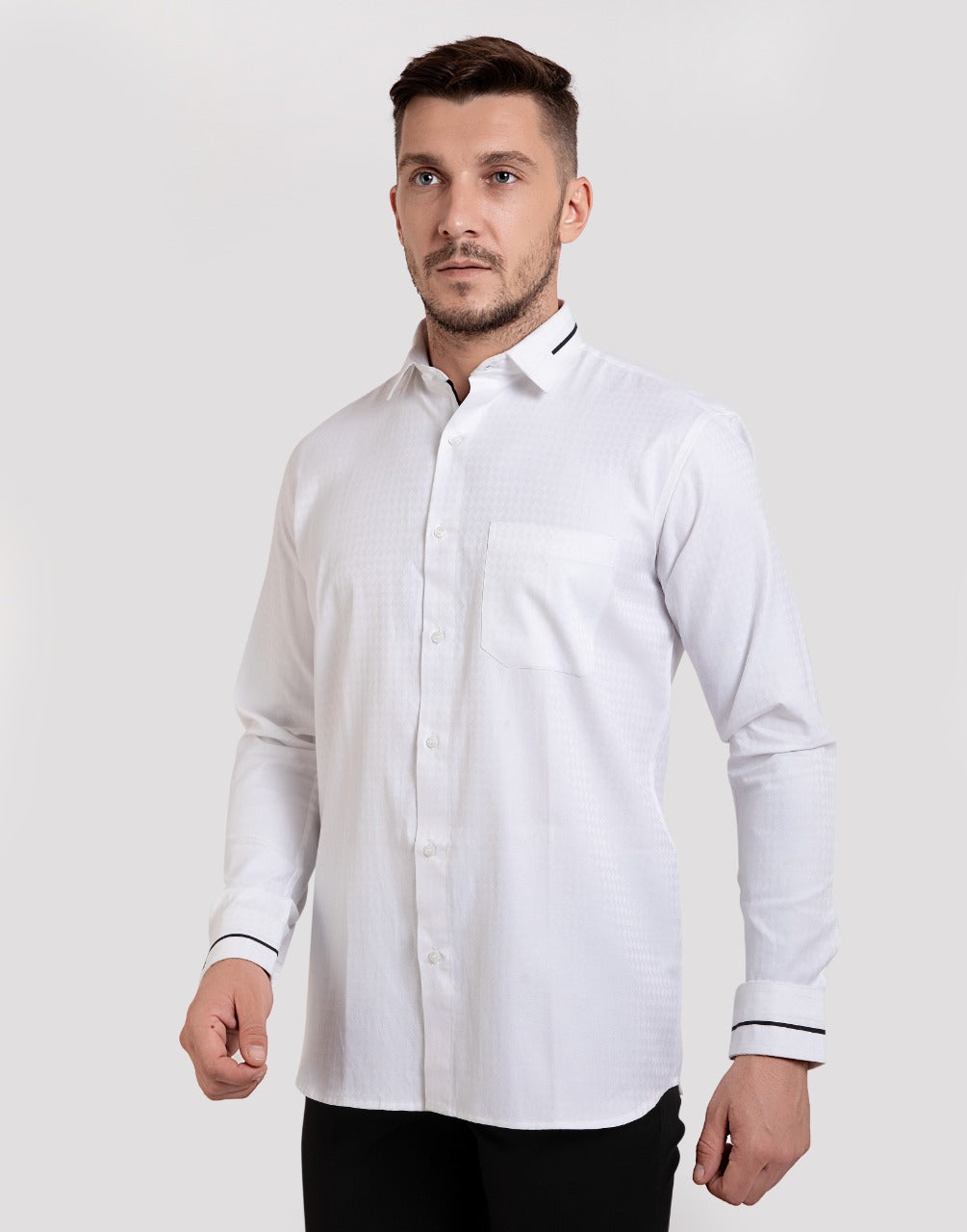 White color party wear cotton shirt